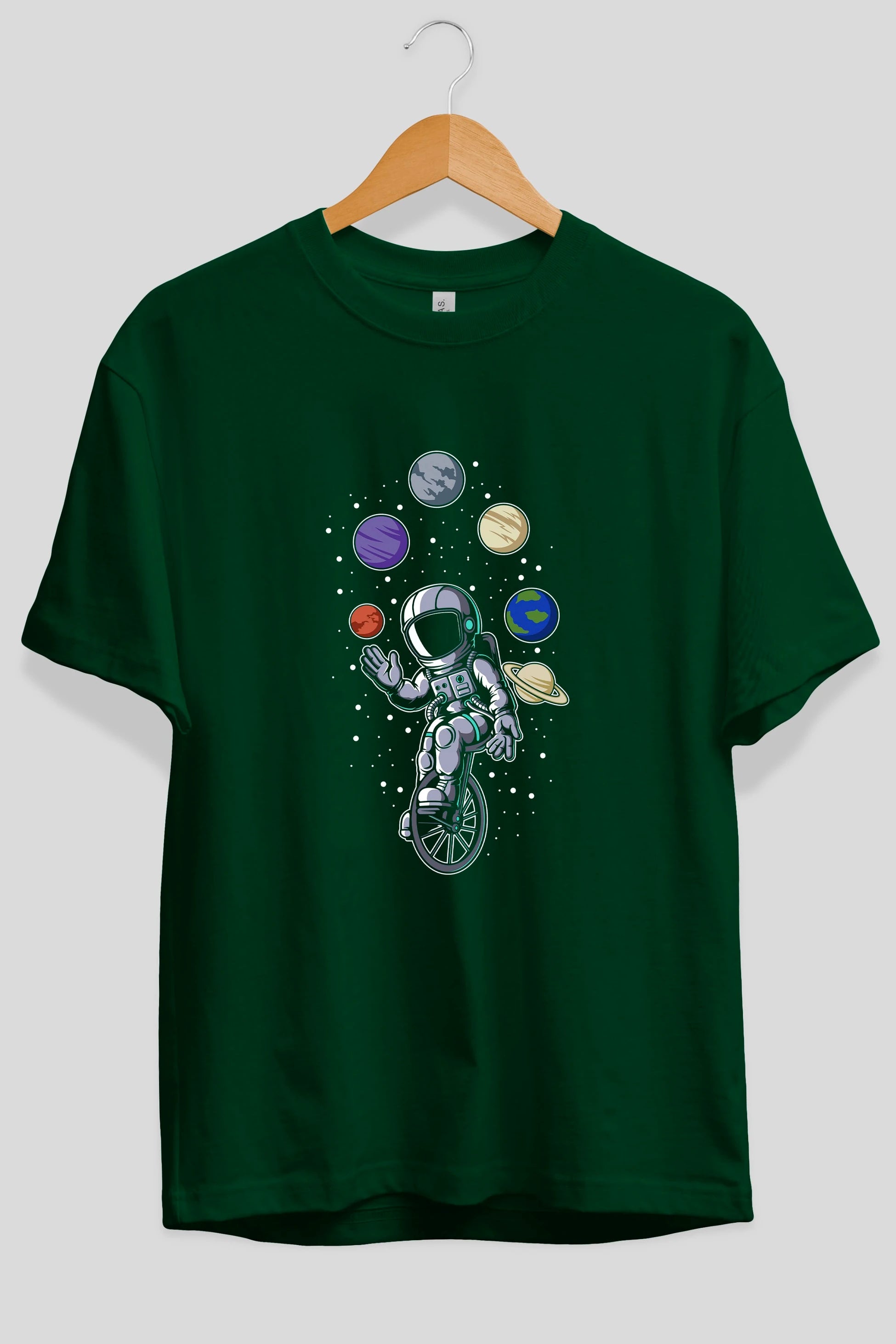 Astronaut Circus Ön Baskılı Oversize t-shirt Erkek Kadın Unisex