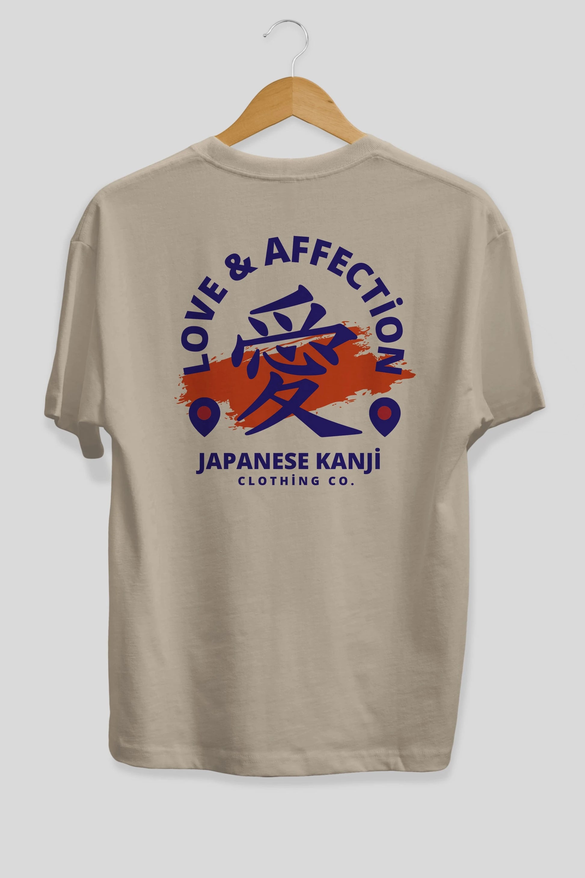 Love Affection Japanese Yazılı Arka Baskılı Oversize t-shirt Erkek Kadın Unisex