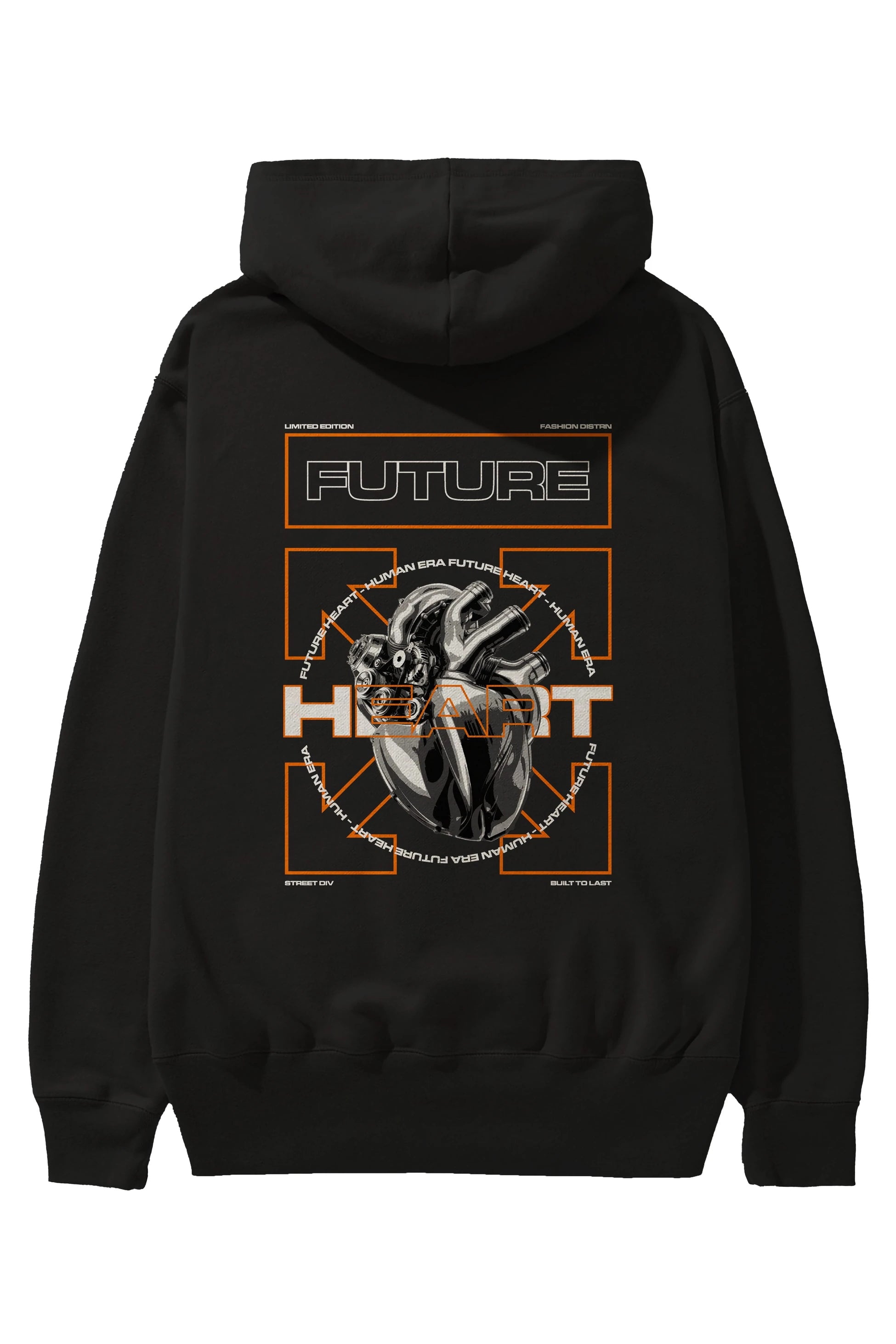 Future Heart Arka Baskılı Hoodie Oversize Kapüşonlu Sweatshirt Erkek Kadın Unisex