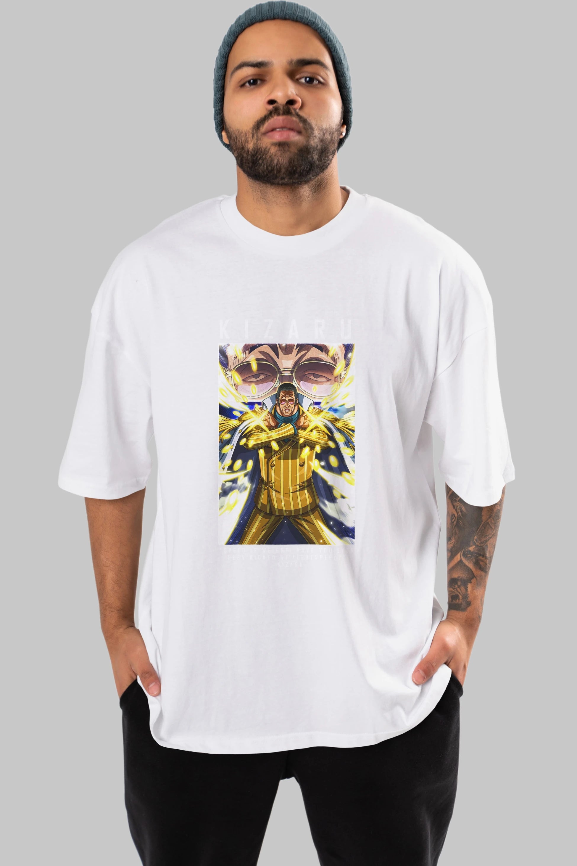 Kizaru Anime Ön Baskılı Oversize t-shirt Erkek Kadın Unisex