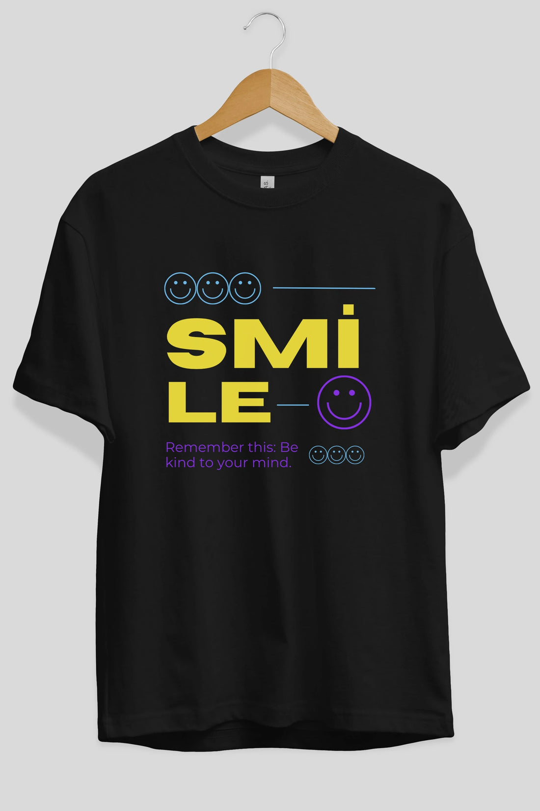 Smile Yazılı 2 Ön Baskılı Oversize t-shirt Erkek Kadın Unisex