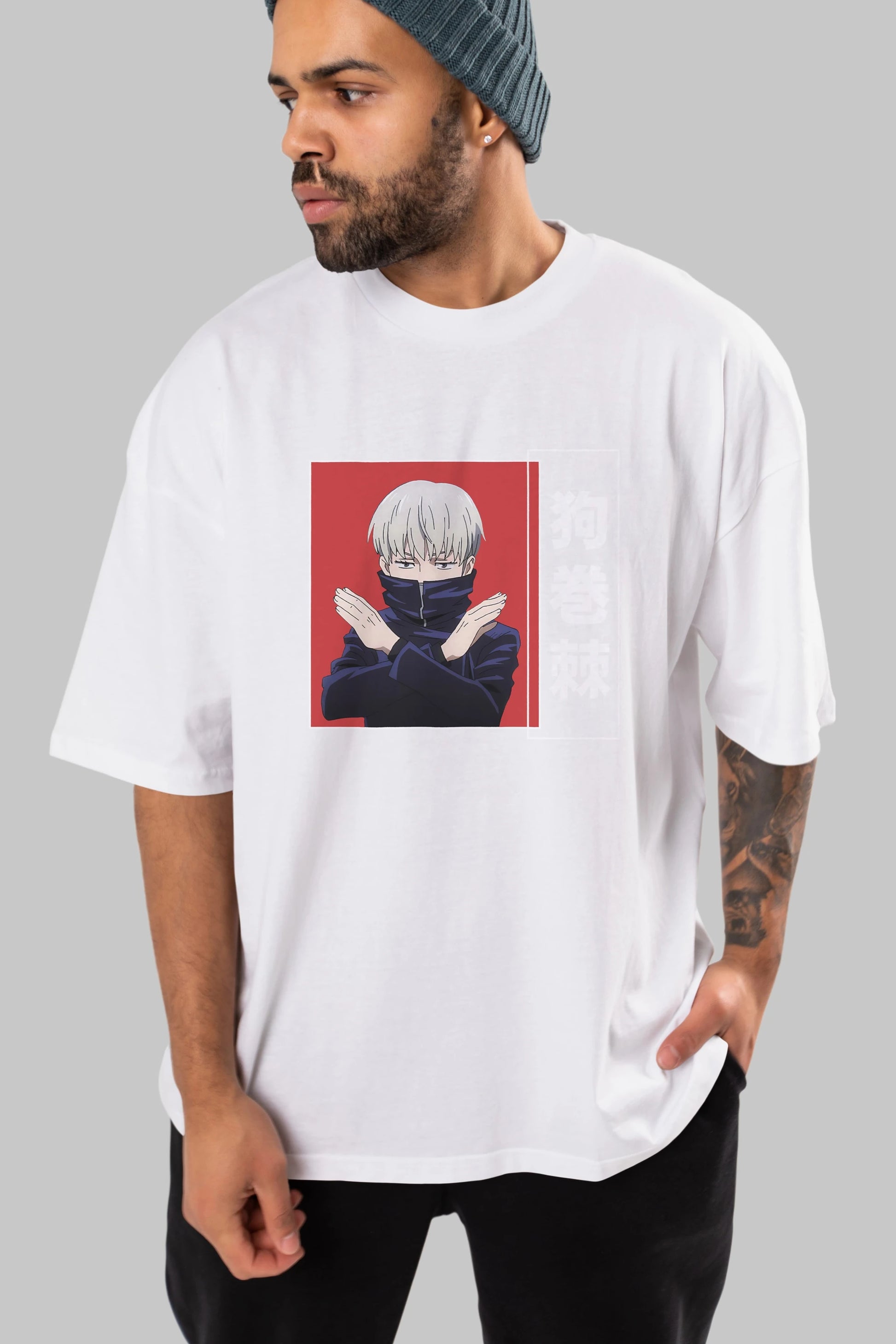 Toge Inumaki Anime Ön Baskılı Oversize t-shirt %100 pamuk Erkek Kadın Unisex