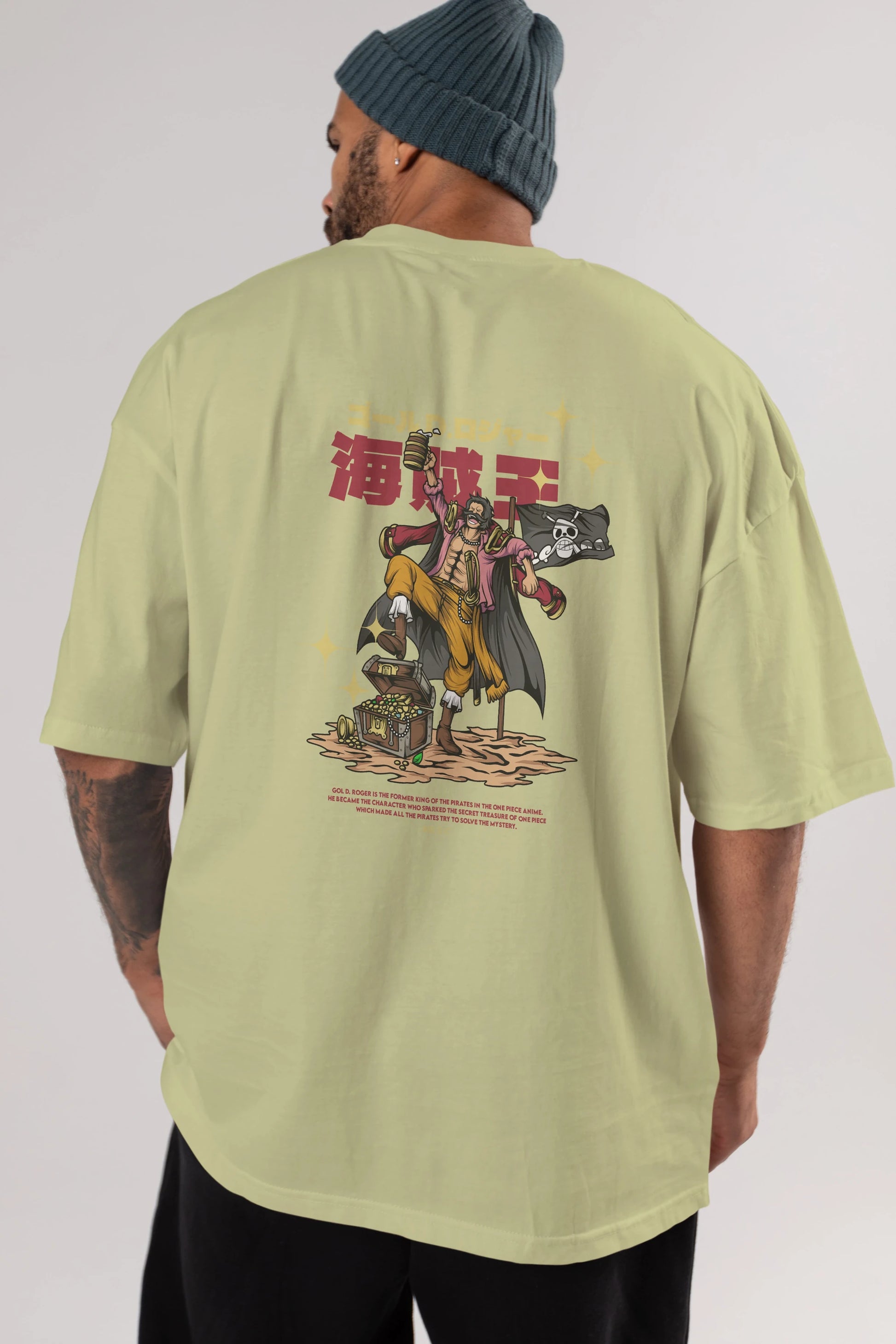Roger Anime Arka Baskılı Oversize t-shirt Erkek Kadın Unisex