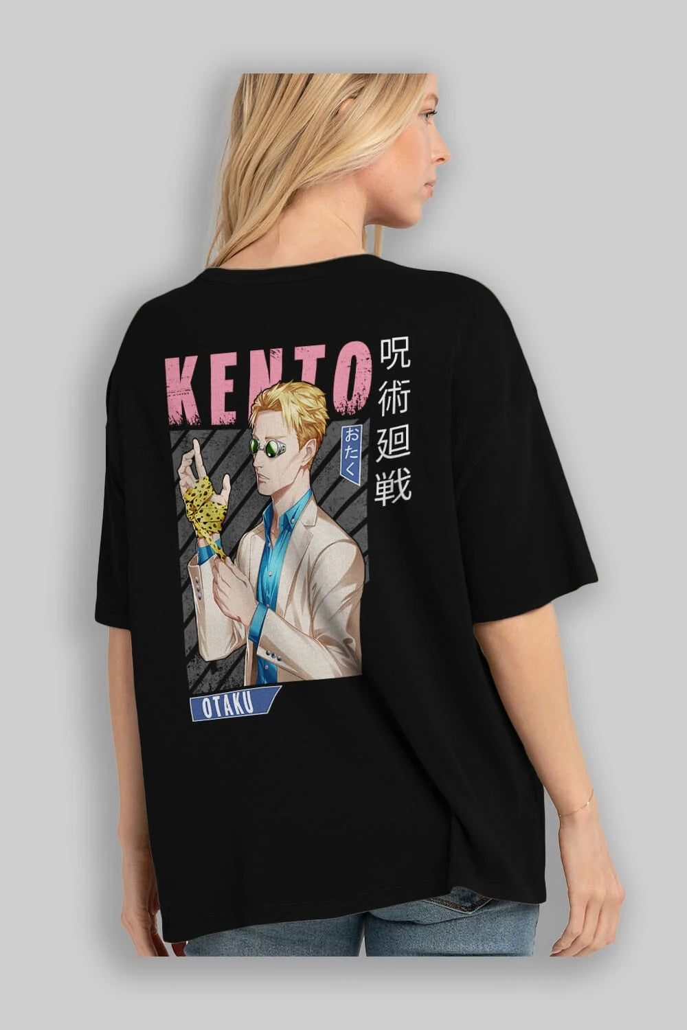Kento Nanami Anime Arka Baskılı Oversize t-shirt Erkek Kadın Unisex
