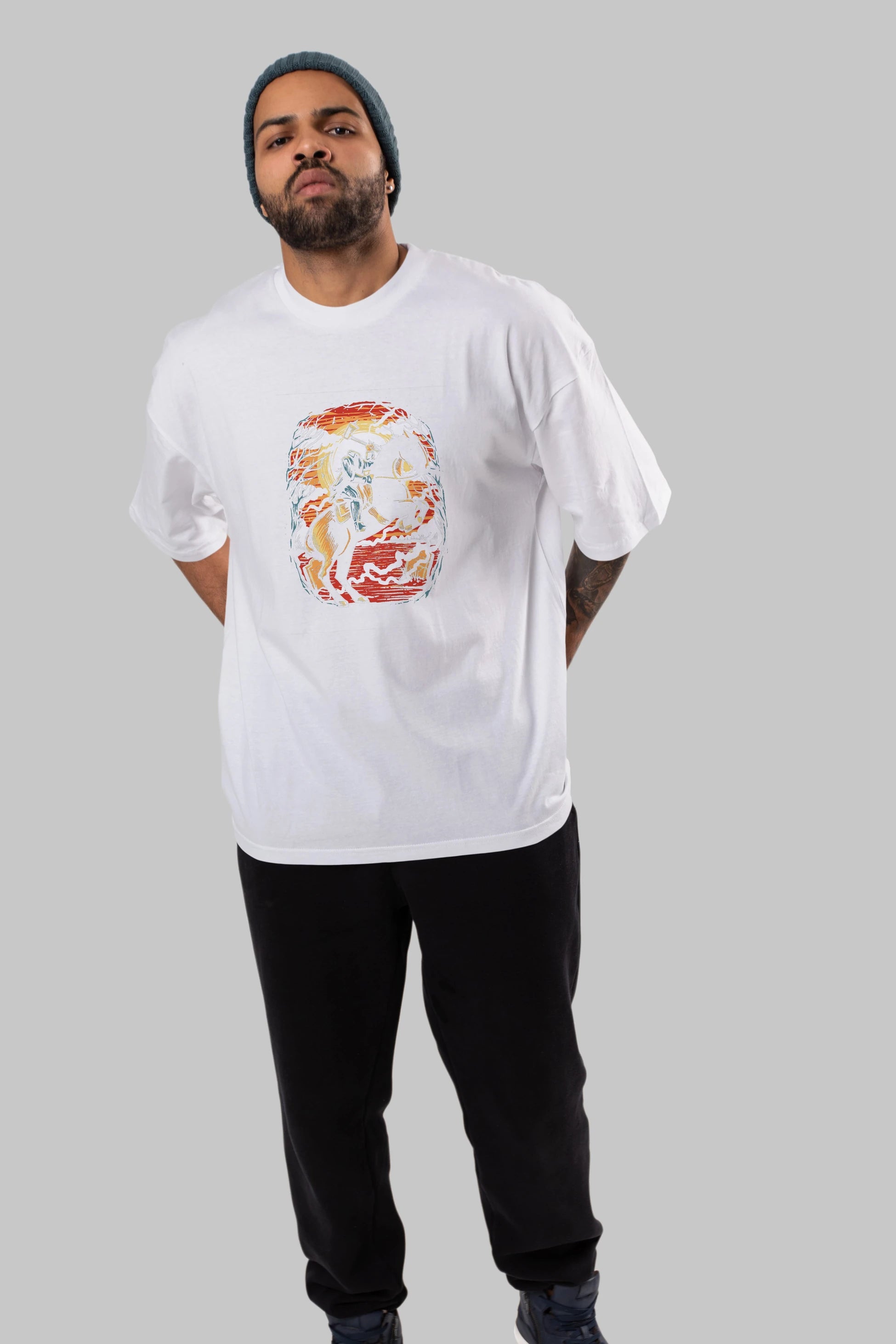 Headless Horseman Ön Baskılı Oversize t-shirt Erkek Kadın Unisex %100 Pamuk tişort