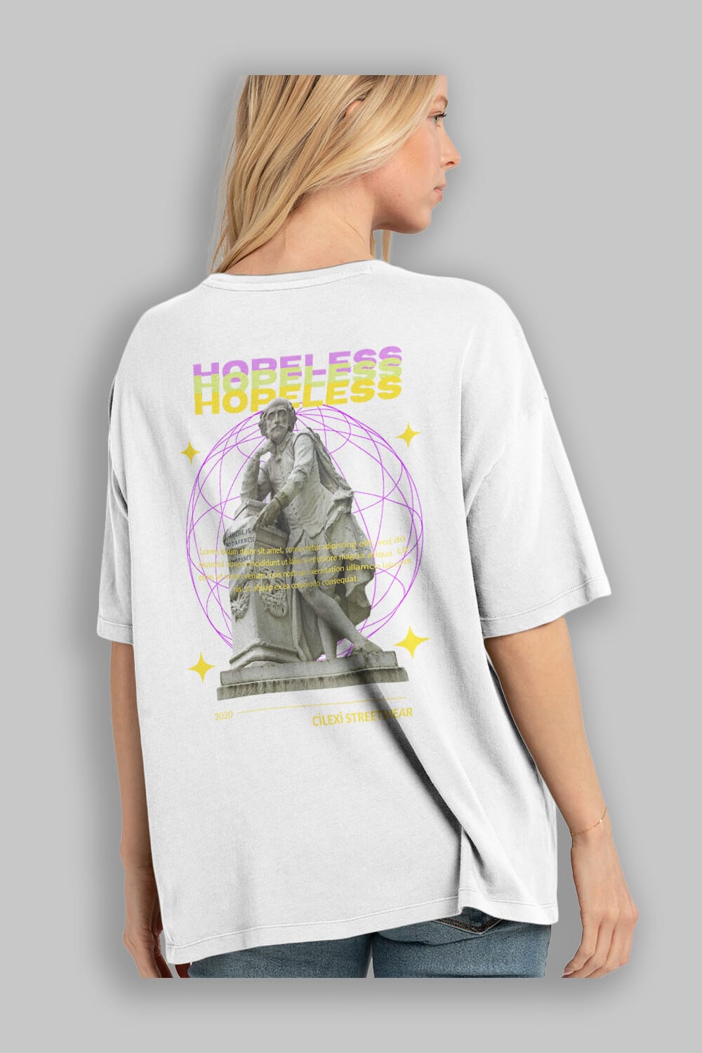 Hopeless Arka Baskılı Oversize t-shirt Erkek Kadın Unisex