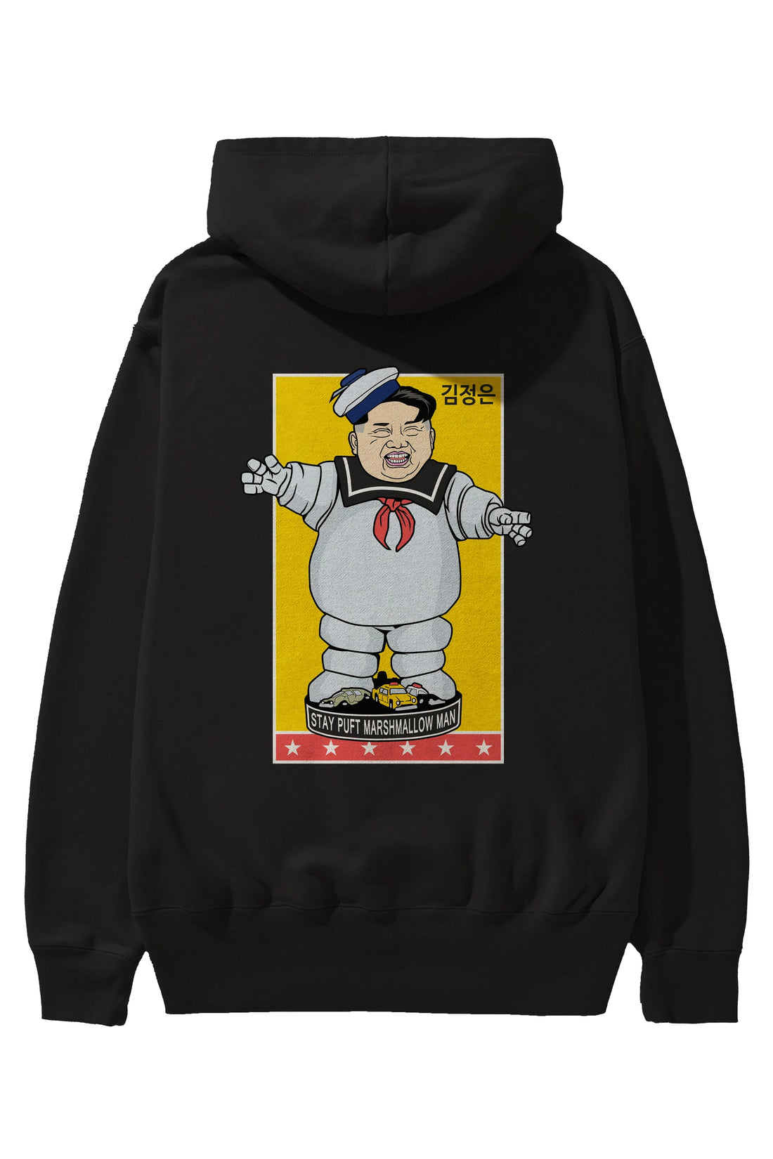 Stay Puft Jong Un Arka Baskılı Hoodie Oversize Kapüşonlu Sweatshirt Erkek Kadın Unisex