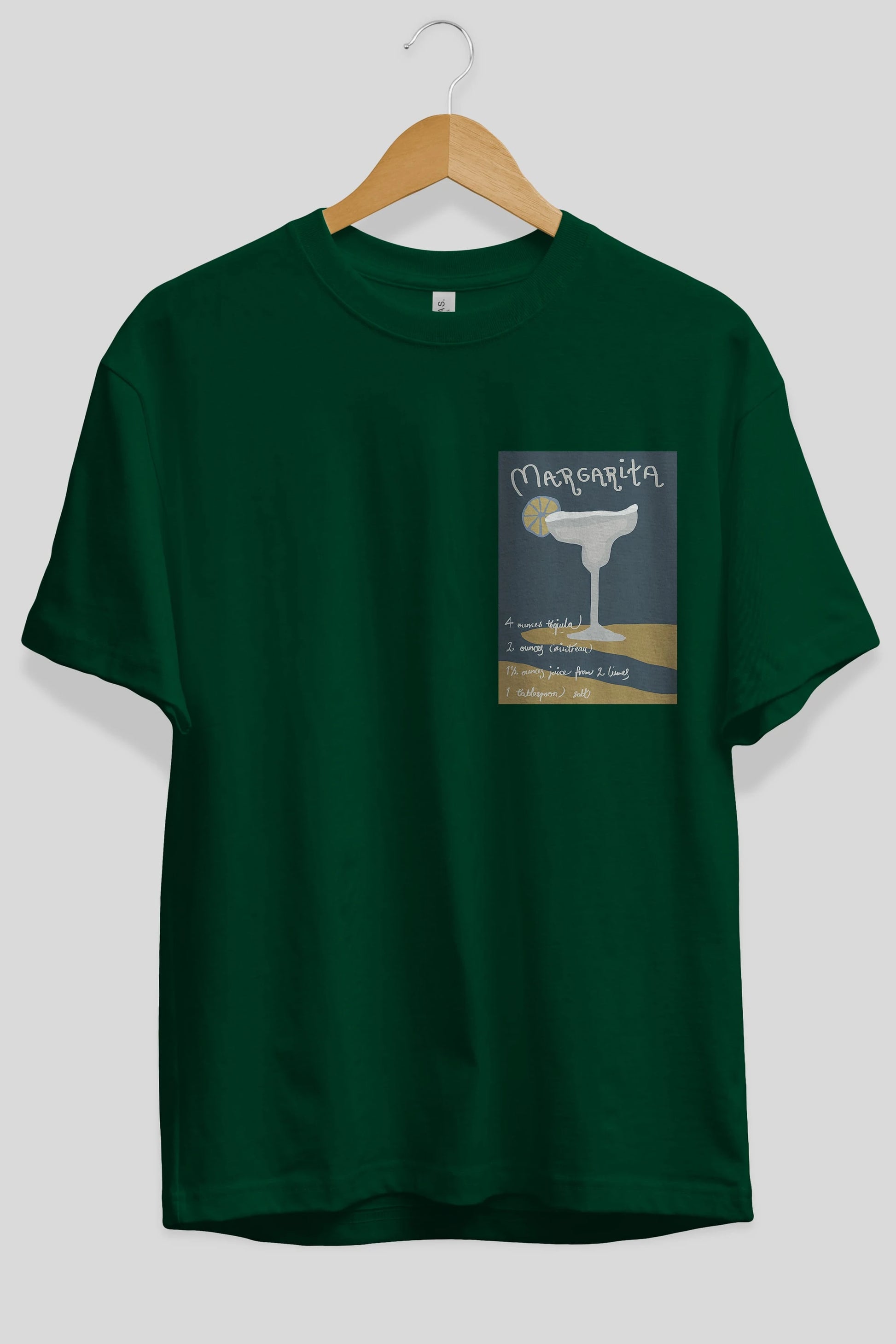 Margarita 2 Ön Sol Baskılı Oversize t-shirt Erkek Kadın Unisex %100 Pamuk Bisiklet Yaka tişort