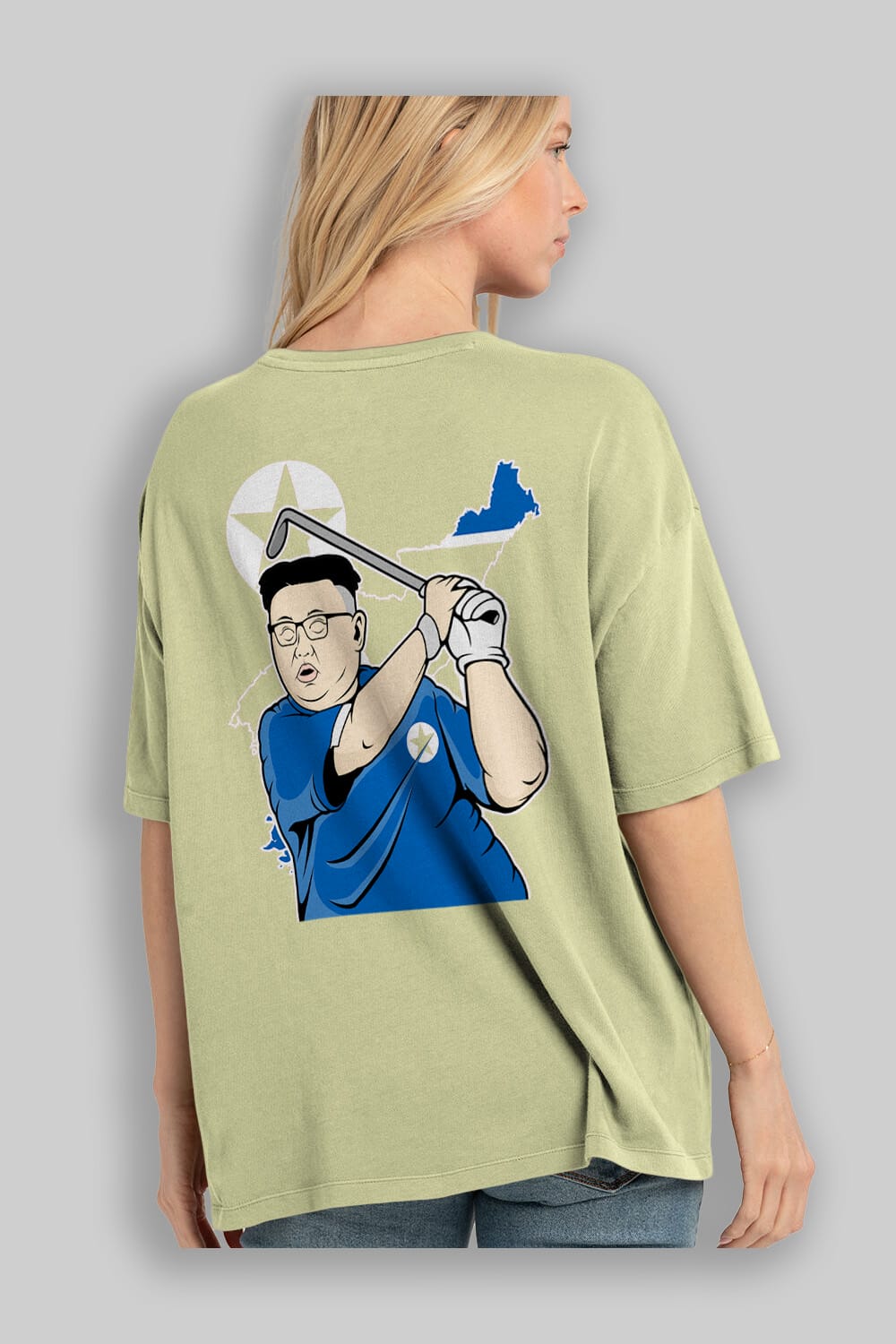 Kim Golf Arka Baskılı Oversize t-shirt Erkek Kadın Unisex %100 Pamuk tişort