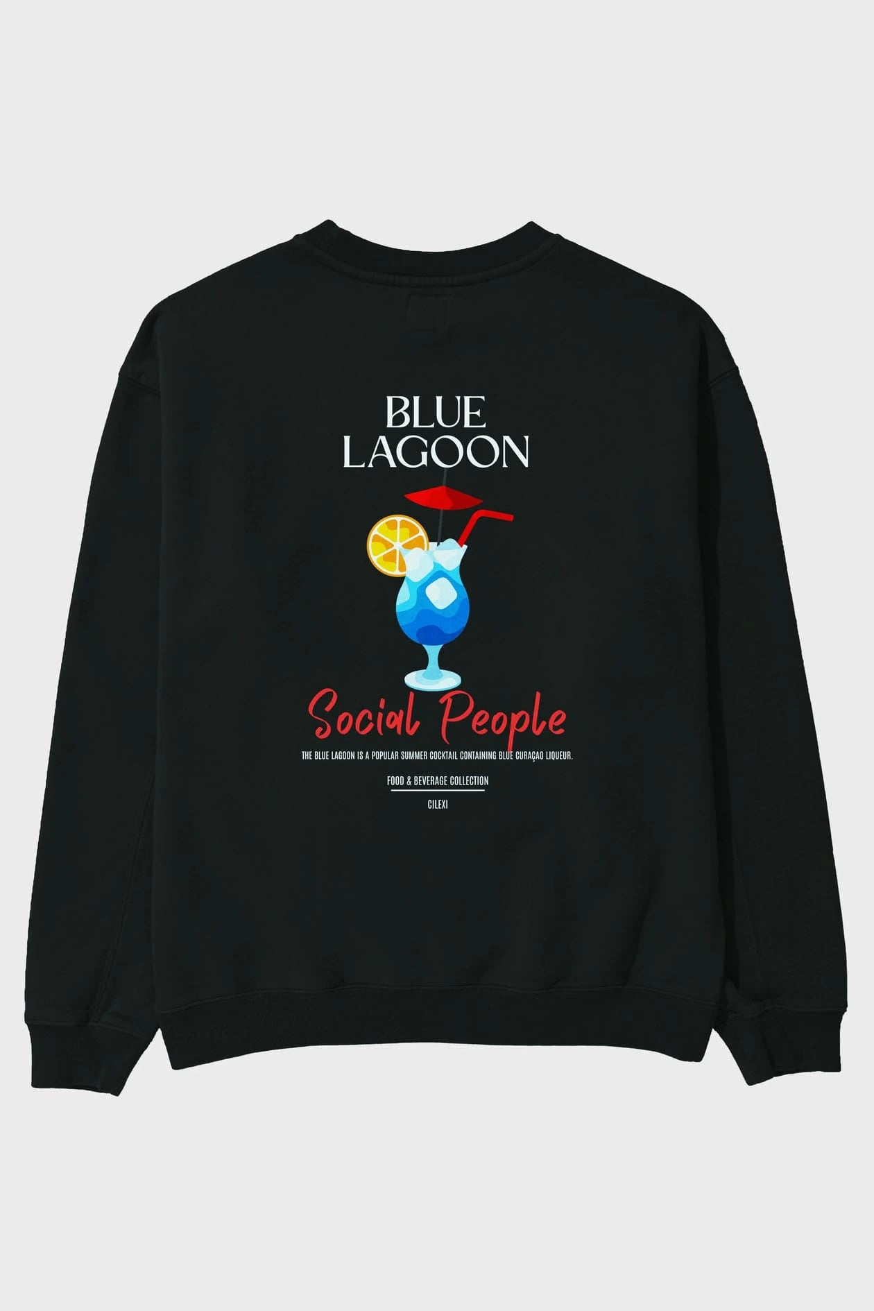 Blue Lagoon Arka Baskılı Oversize Sweatshirt Erkek Kadın Unisex
