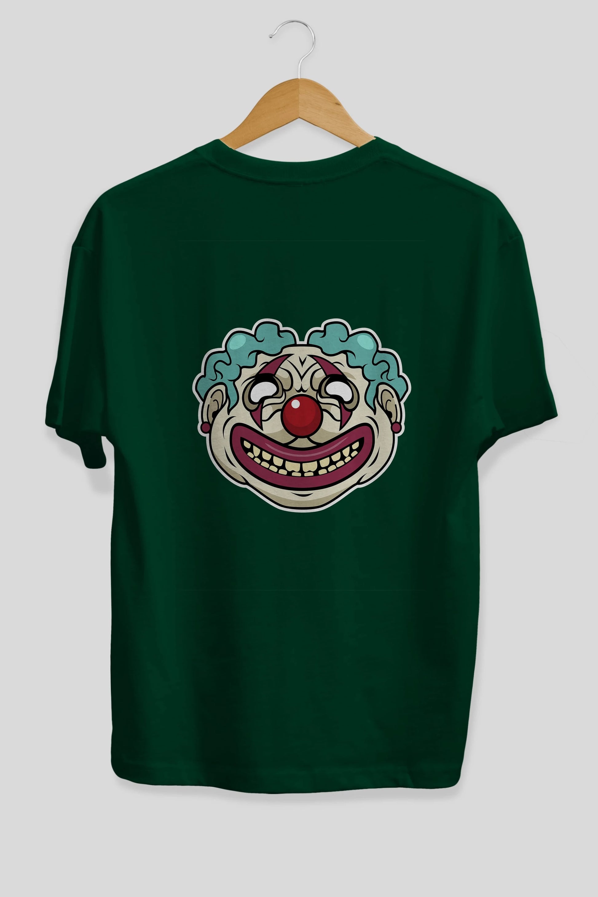 Clown Head Arka Baskılı Oversize t-shirt Erkek Kadın Unisex %100 Pamuk tişort