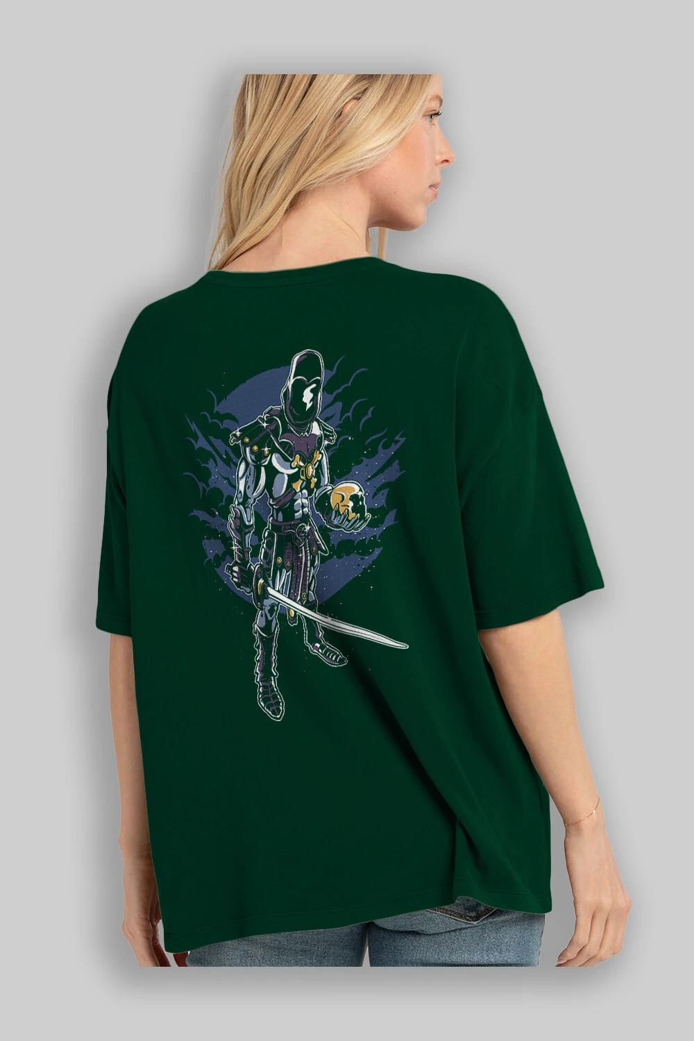Skeleton King Arka Baskılı Oversize t-shirt Erkek Kadın Unisex %100 Pamuk