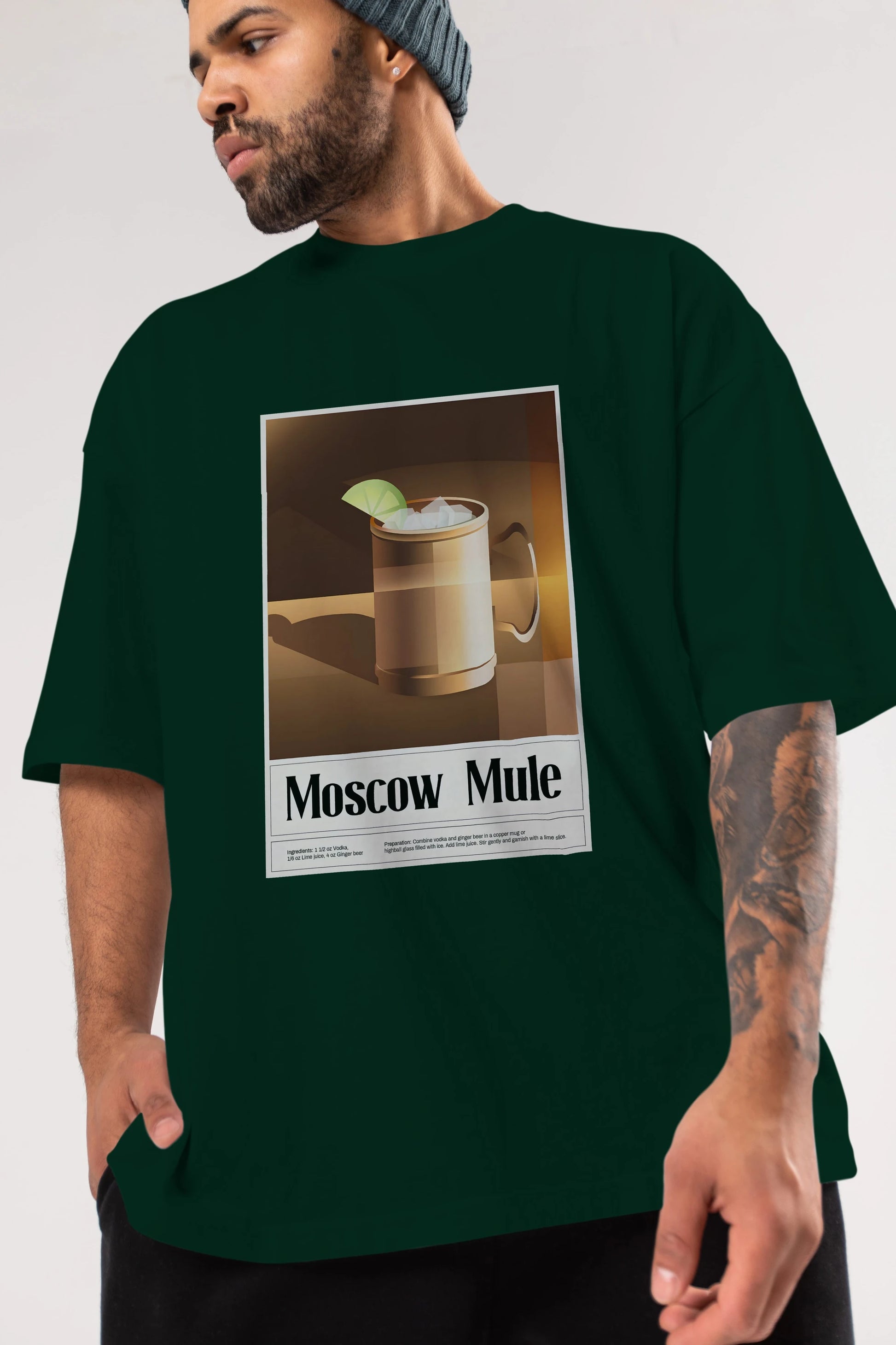 Moscow Mule 3 Ön Baskılı Oversize t-shirt Erkek Kadın Unisex %100 Pamuk Bisiklet Yaka tişort