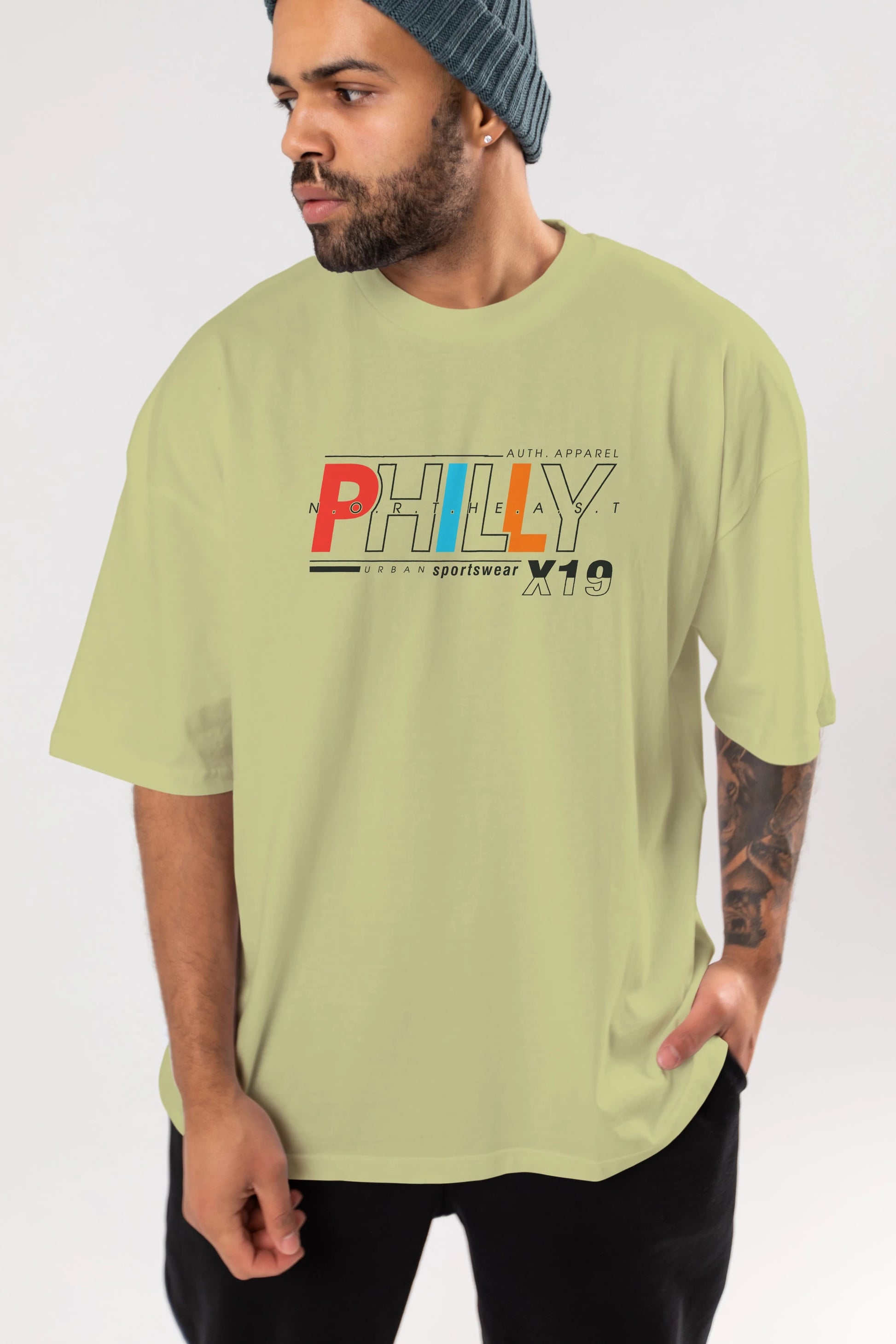 Philly Ön Baskılı Oversize t-shirt Erkek Kadın Unisex
