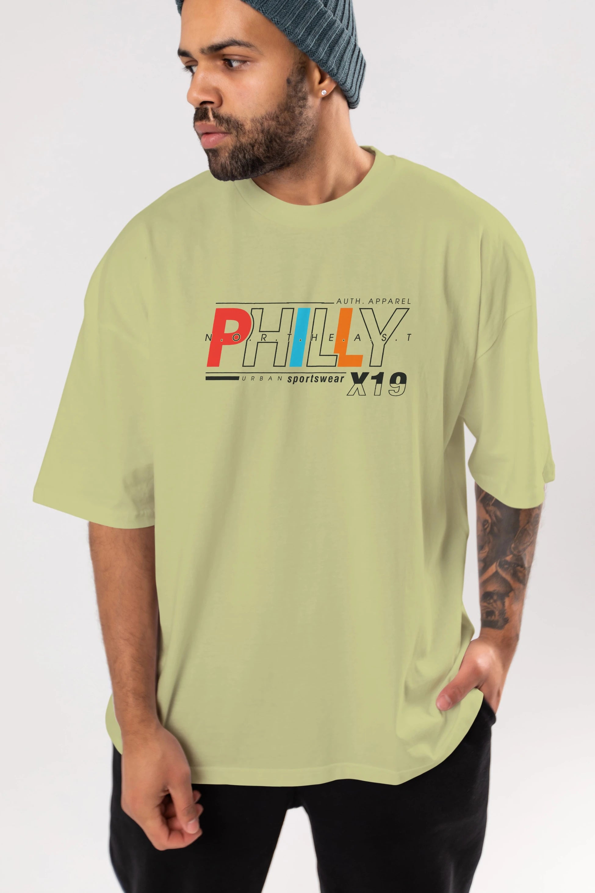 Philly Ön Baskılı Oversize t-shirt Erkek Kadın Unisex