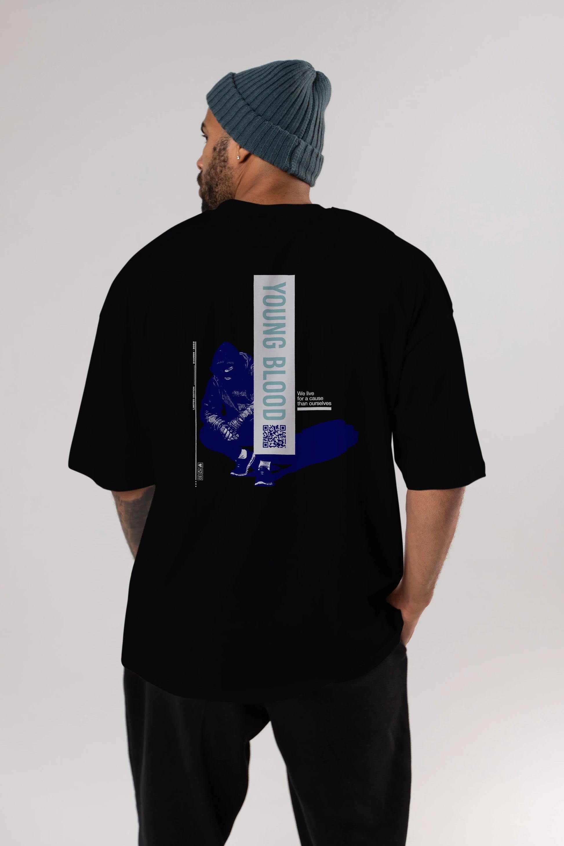 Young Blood Arka Baskılı Oversize t-shirt Erkek Kadın Unisex