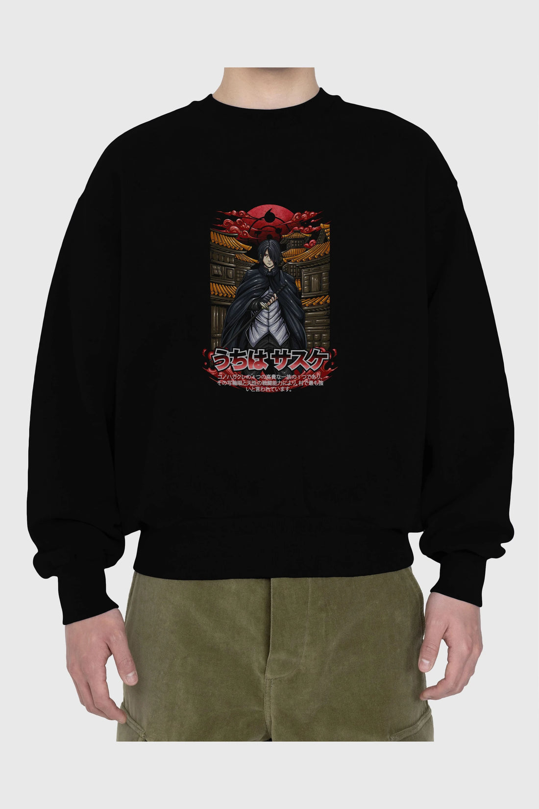 NARUTO SASUKE UCHIHA 1 Anime Ön Baskılı Oversize Sweatshirt Erkek Kadın Unisex