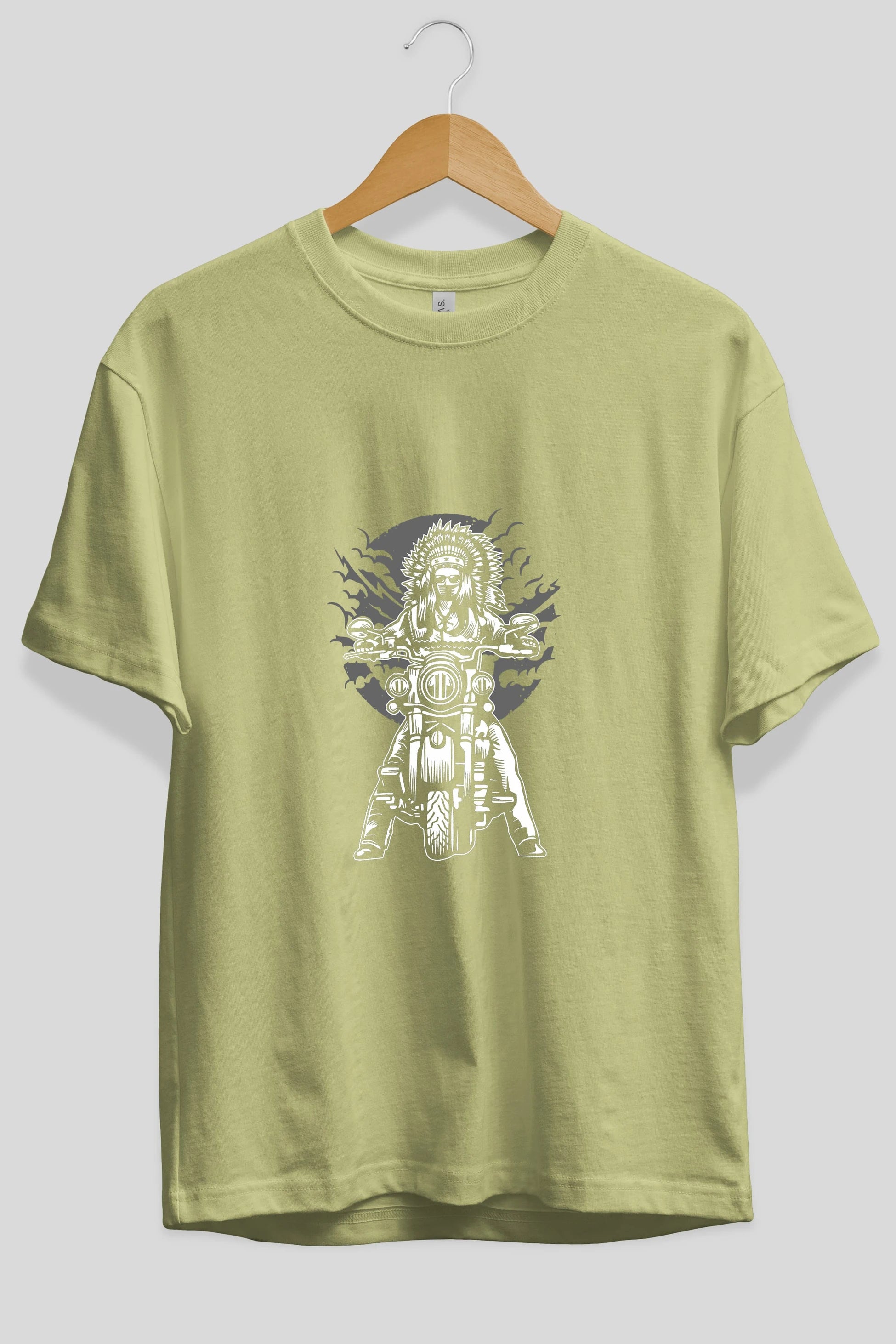 Indian Chief Motorcycle Ön Baskılı Oversize t-shirt Erkek Kadın Unisex %100 Pamuk tişort