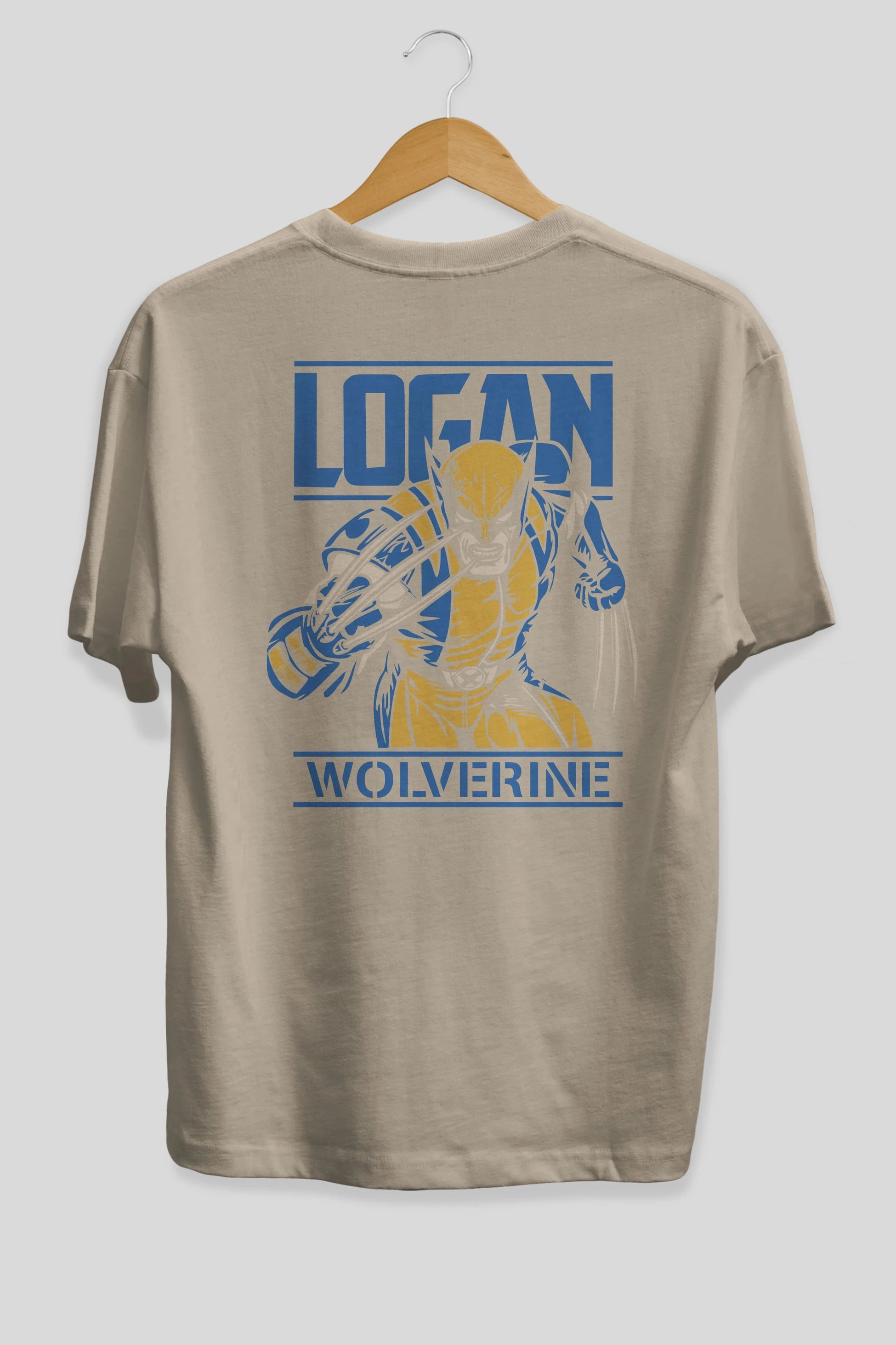 Wolverine Logan Arka Baskılı Oversize t-shirt Erkek Kadın Unisex %100 Pamuk Bisiklet Yaka tişort