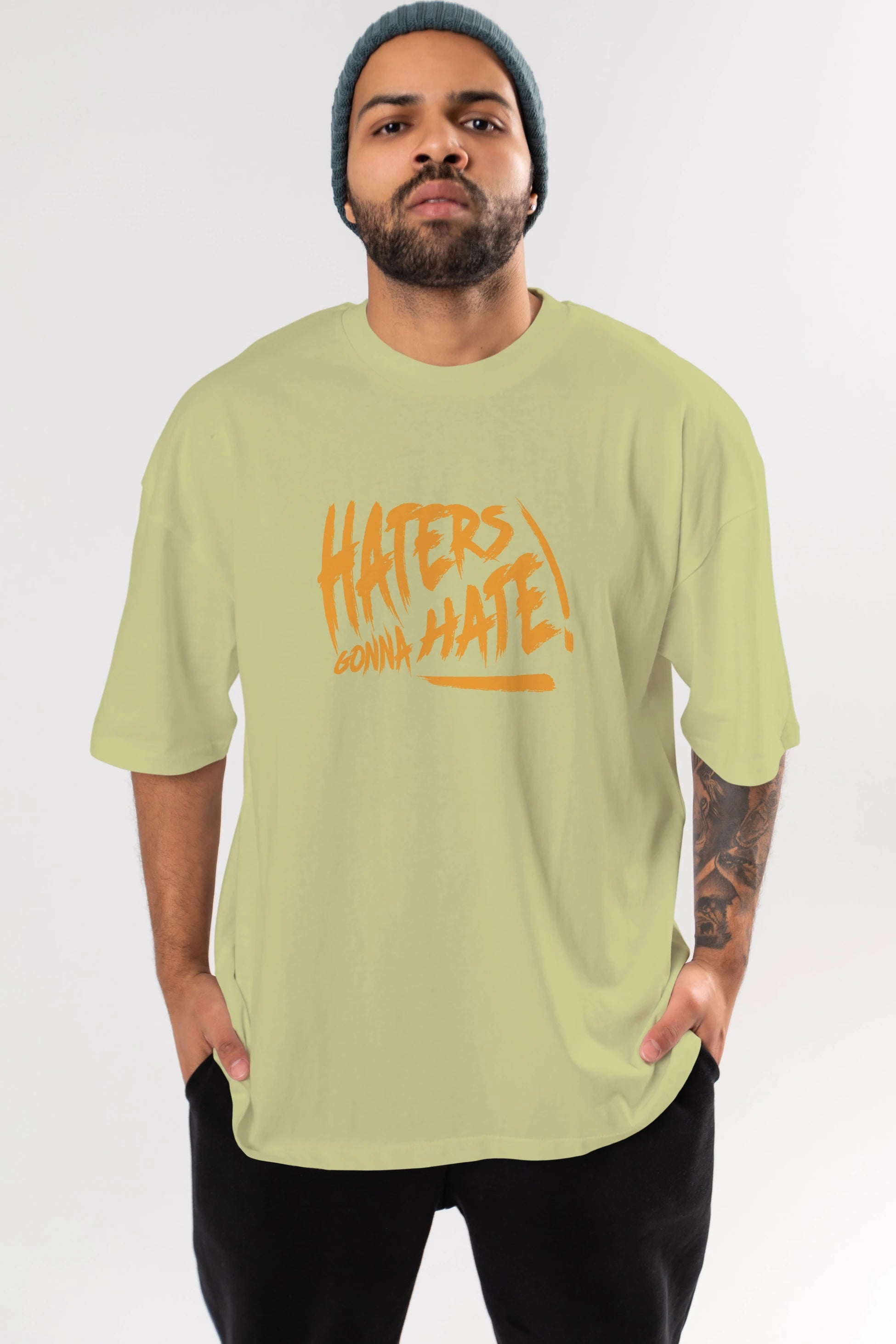 Hater Gonna Hate Ön Baskılı Oversize t-shirt Erkek Kadın Unisex