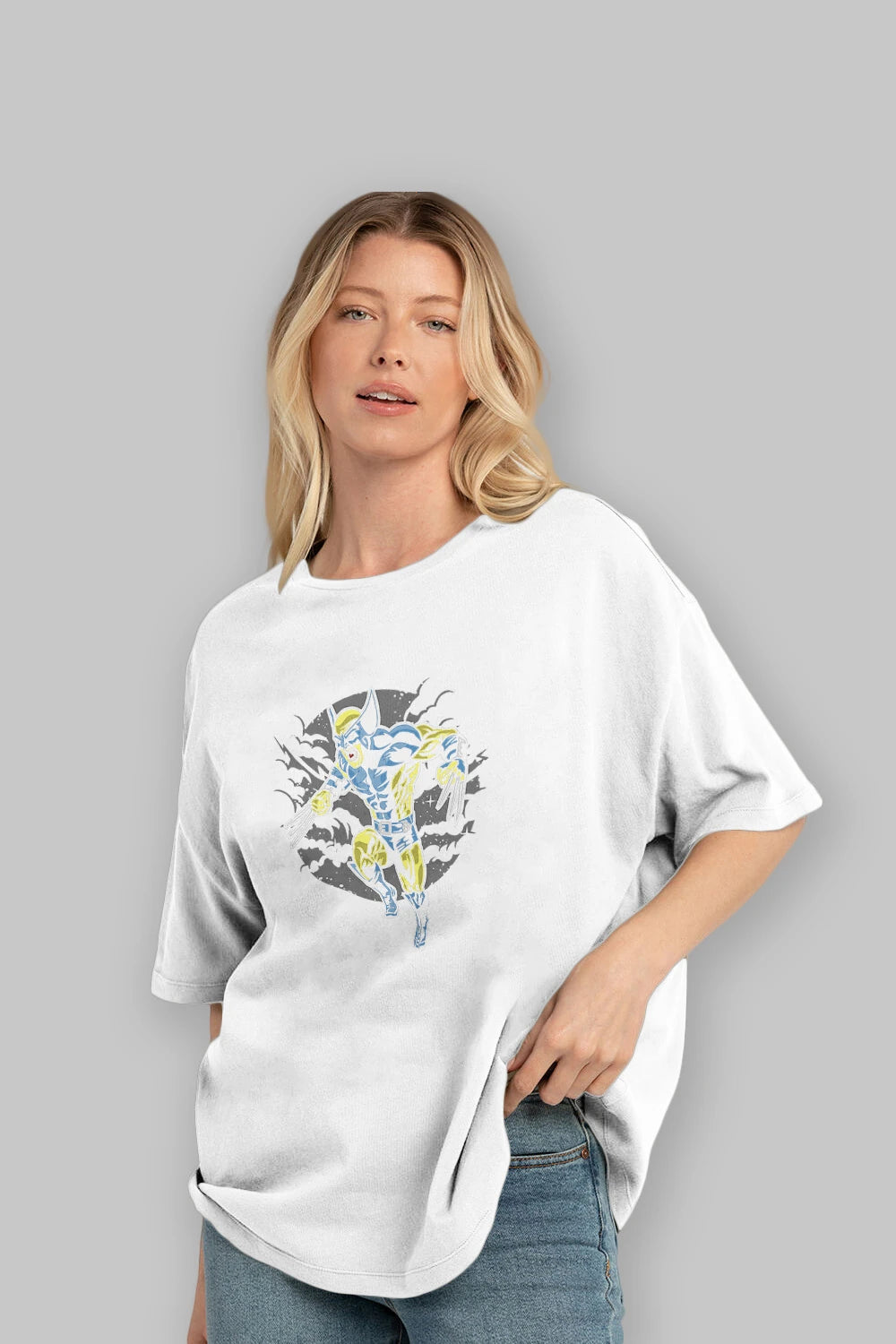 Wolverine Ön Baskılı Oversize t-shirt Erkek Kadın Unisex %100 Pamuk tişort