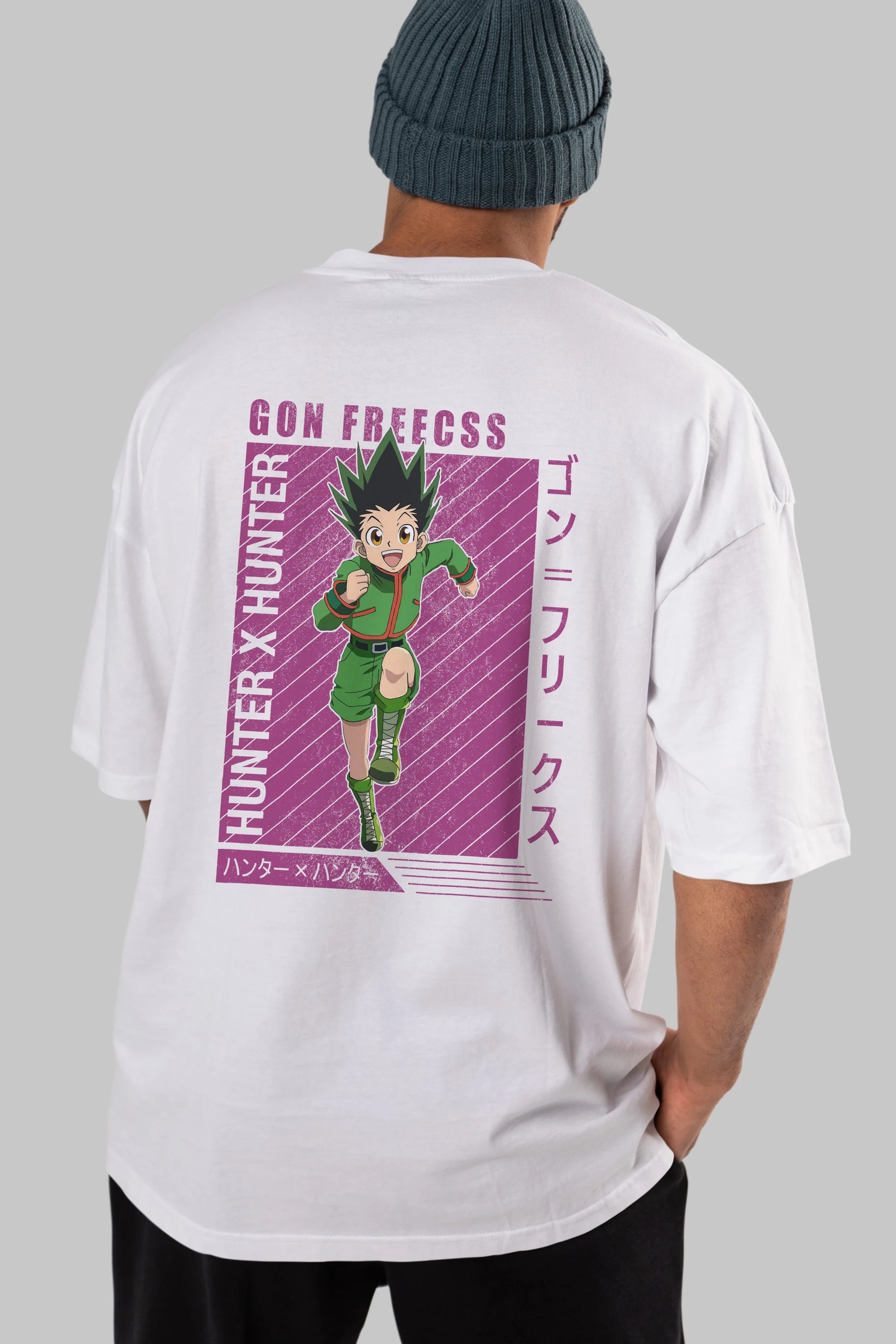 Gon Freecss HUNTER X HUNTER 3 Anime Arka Baskılı Oversize t-shirt Erkek Kadın Unisex