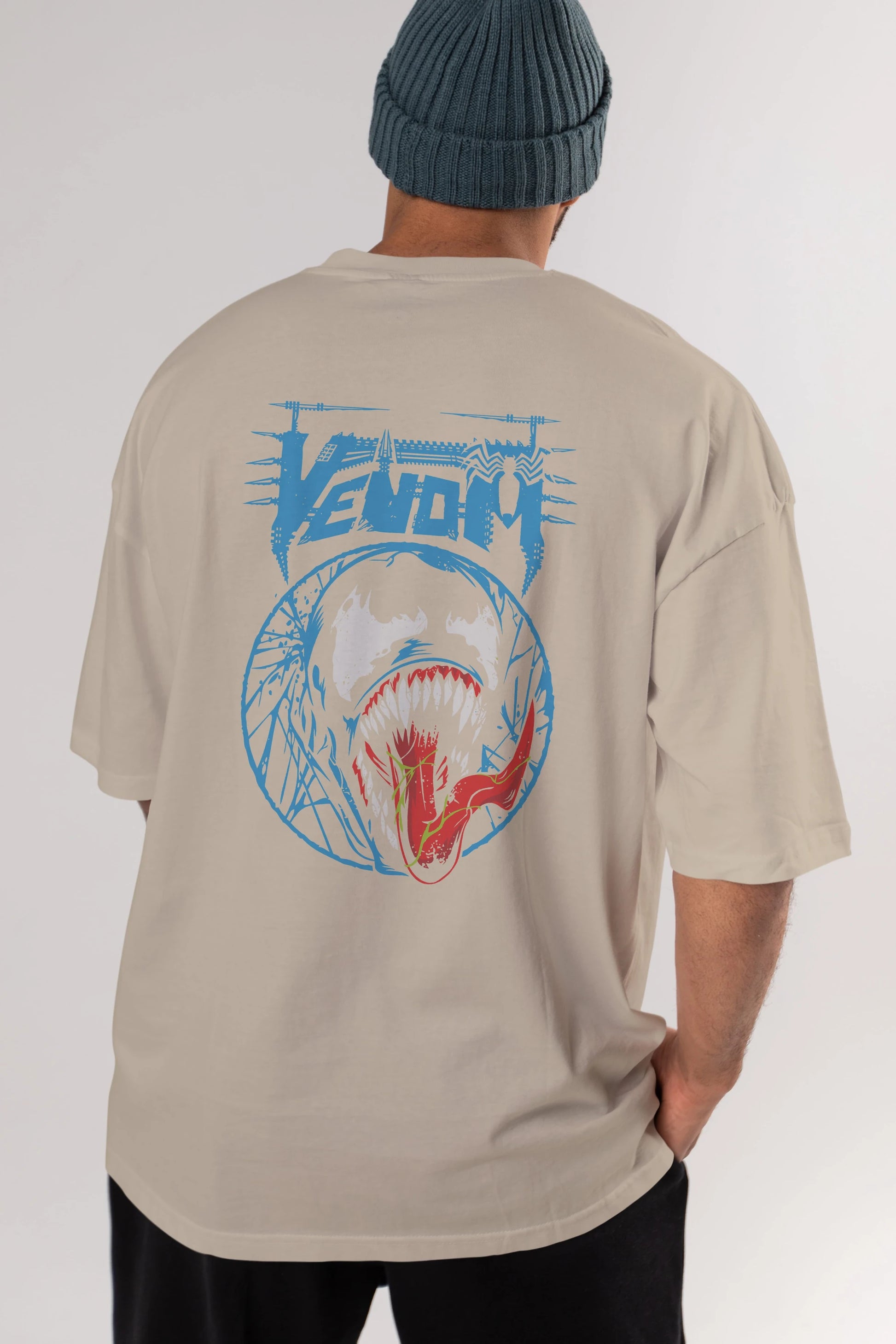 Venom (23) Arka Baskılı Oversize t-shirt Erkek Kadın Unisex %100 Pamuk Bisiklet Yaka tişort