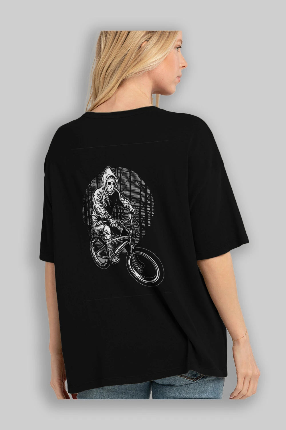 Ride Bike To Kill Arka Baskılı Oversize t-shirt Erkek Kadın Unisex %100 Pamuk