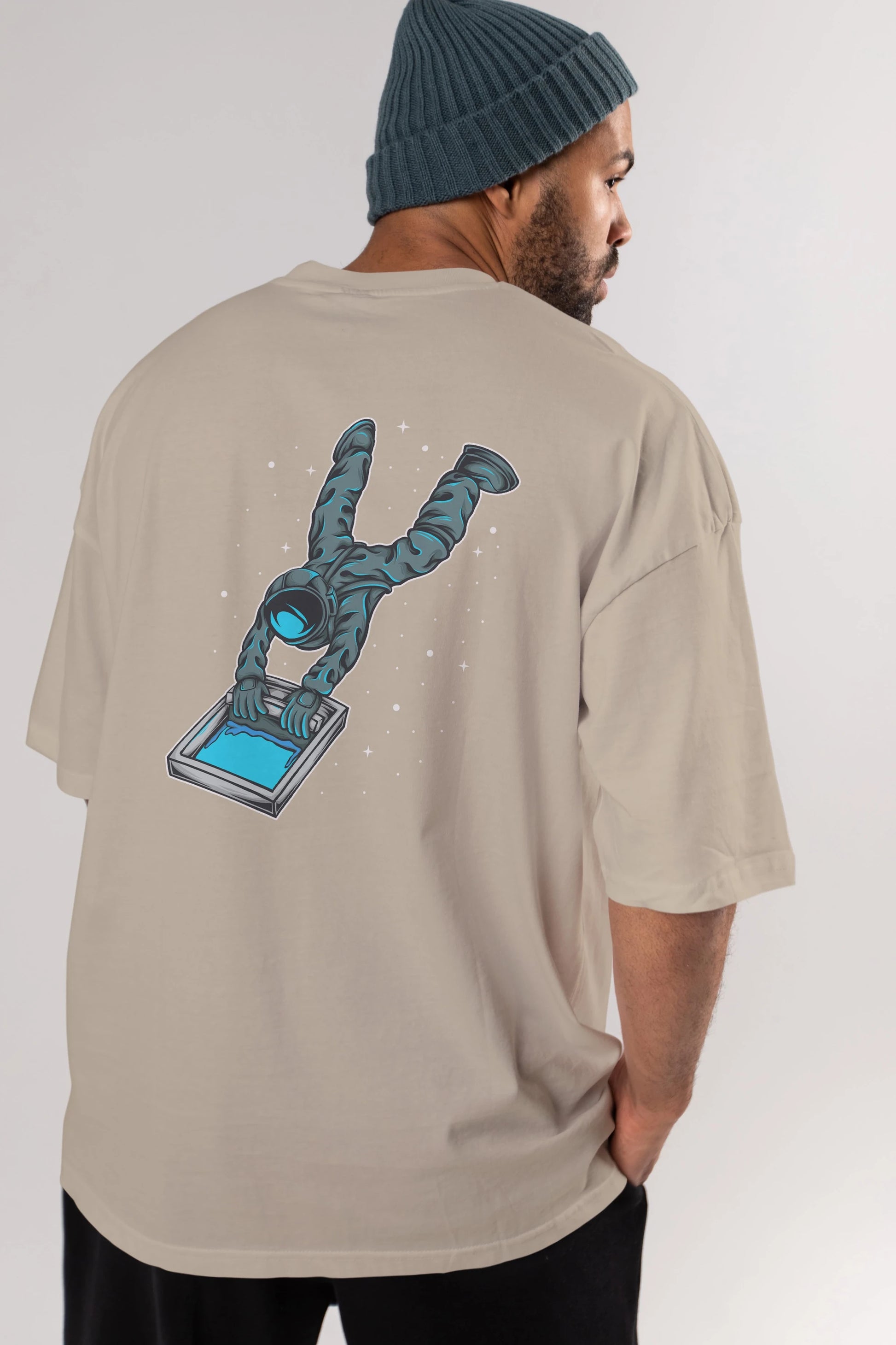 Astroscreen Arka Baskılı Oversize t-shirt Erkek Kadın Unisex