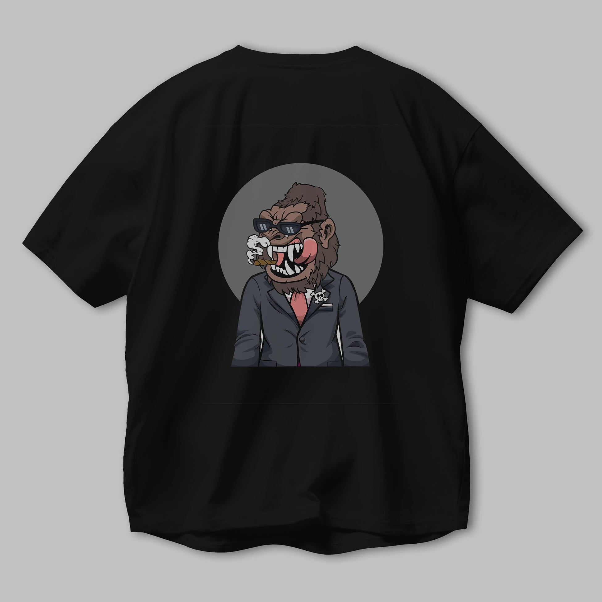 Monkey Suits Arka Baskılı Oversize t-shirt Erkek Kadın Unisex %100 Pamuk tişort