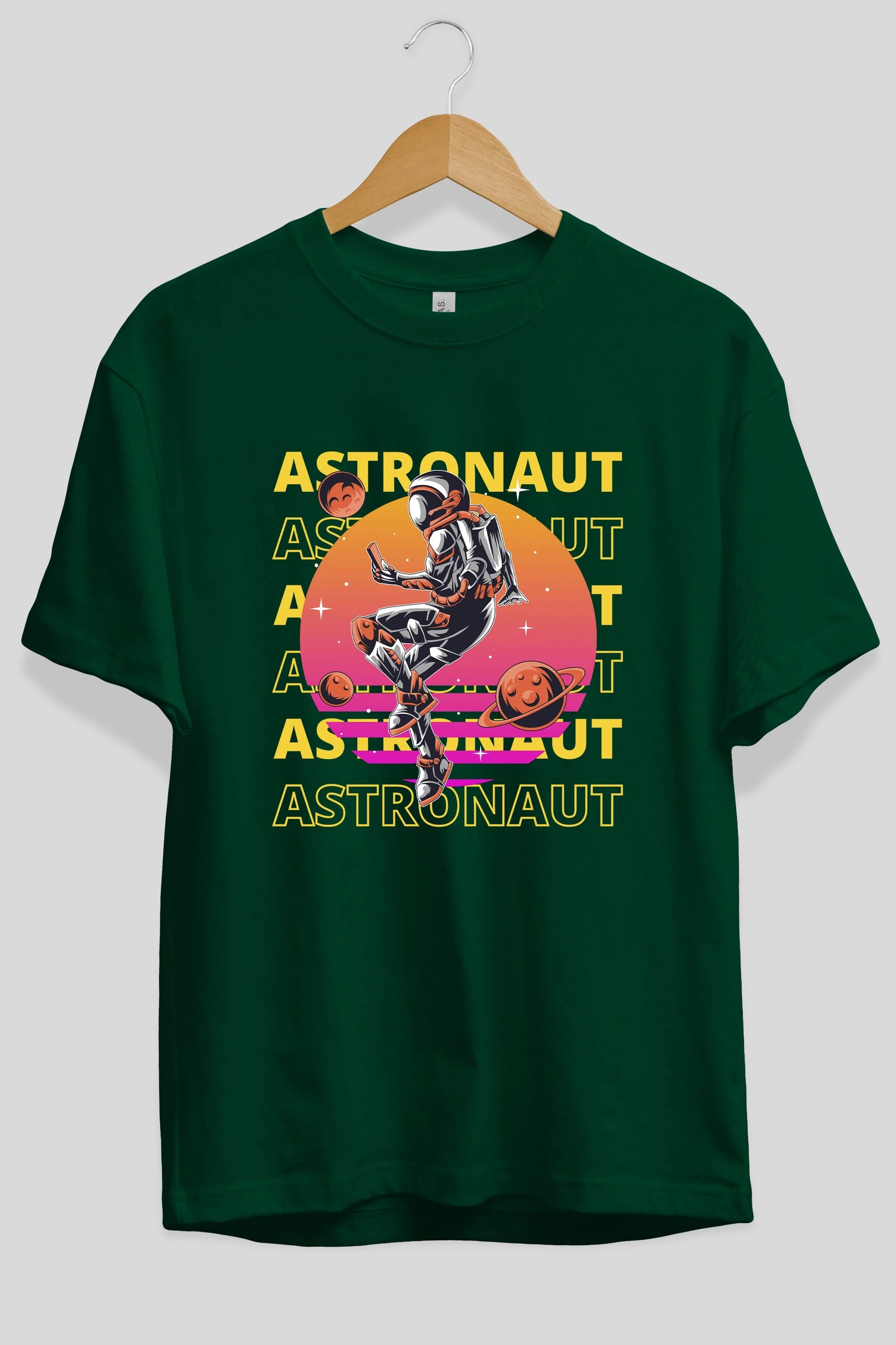 Astronaut Streetwear 2 Ön Baskılı Oversize t-shirt Erkek Kadın Unisex