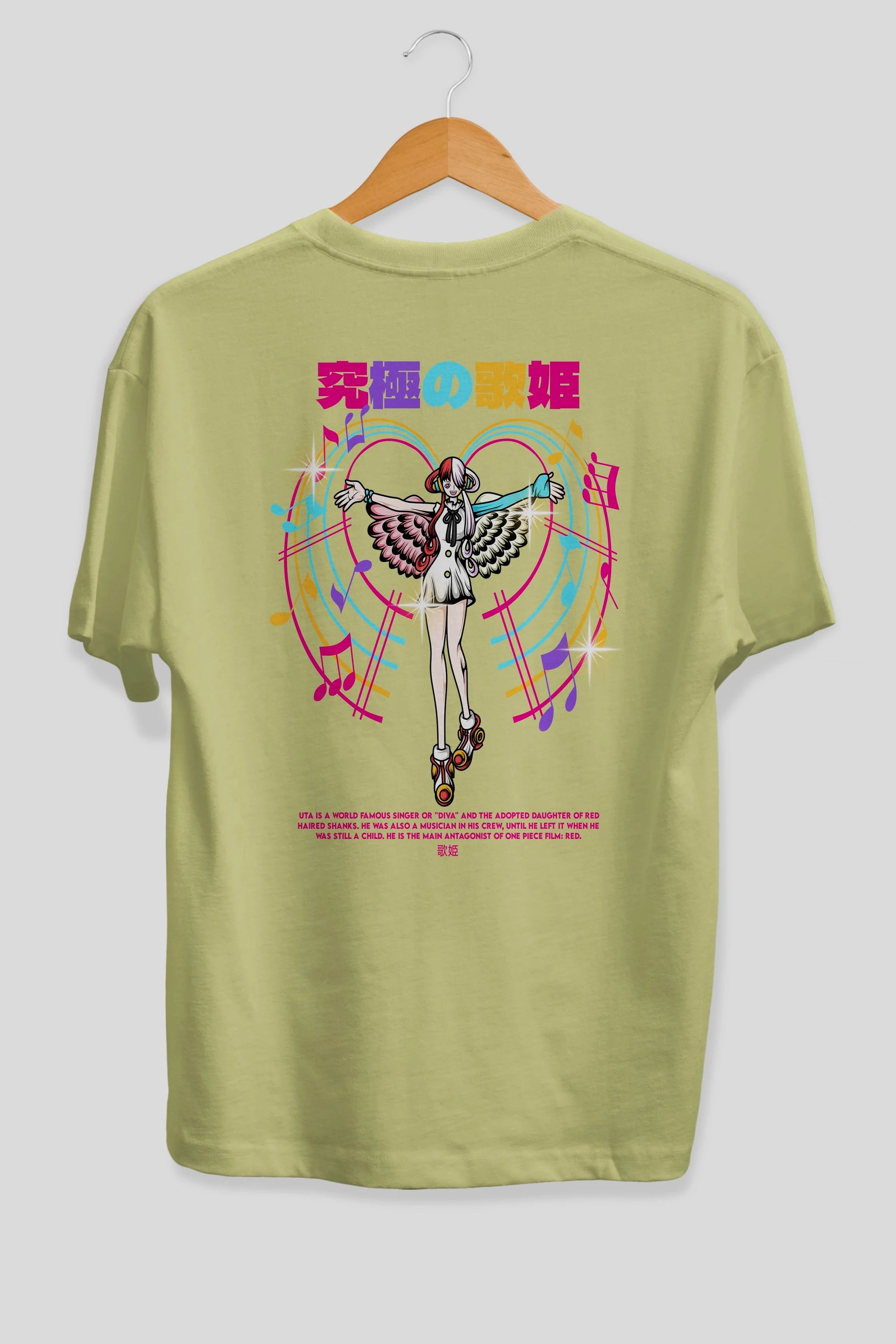 Uta Anime Arka Baskılı Oversize t-shirt Erkek Kadın Unisex