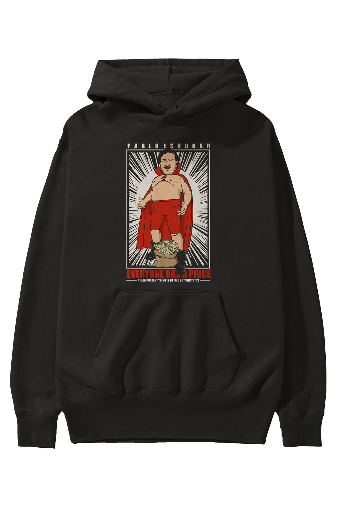 Pablo Escobar Luchador Ön Baskılı Hoodie Oversize Kapüşonlu Sweatshirt Erkek Kadın Unisex