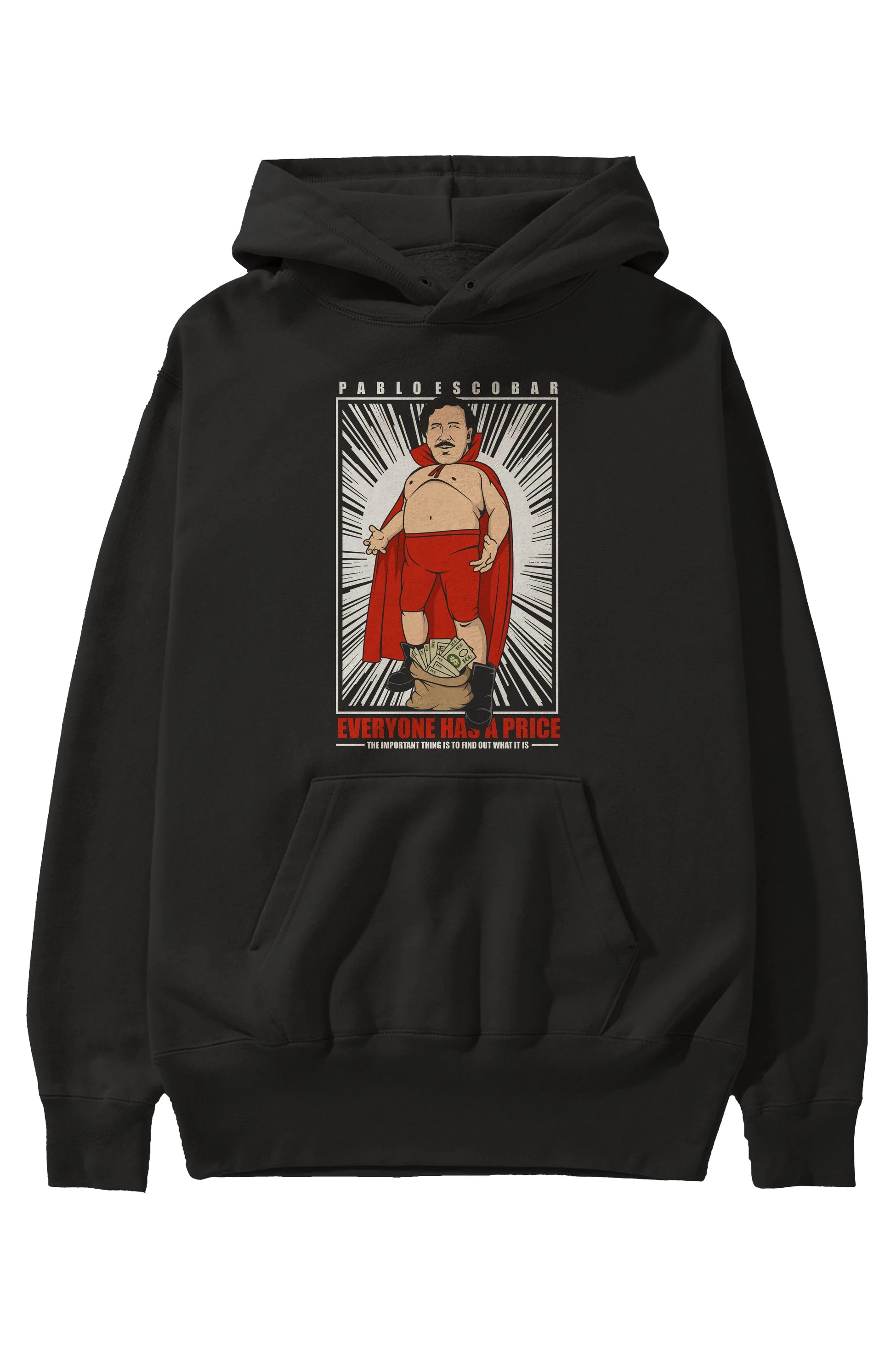 Pablo Escobar Luchador Ön Baskılı Hoodie Oversize Kapüşonlu Sweatshirt Erkek Kadın Unisex