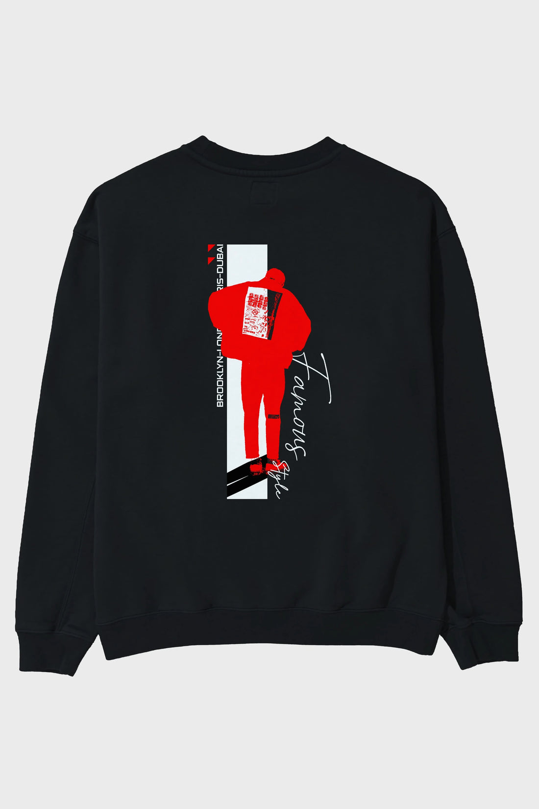 Brooklyn Style Arka Baskılı Oversize Sweatshirt Erkek Kadın Unisex