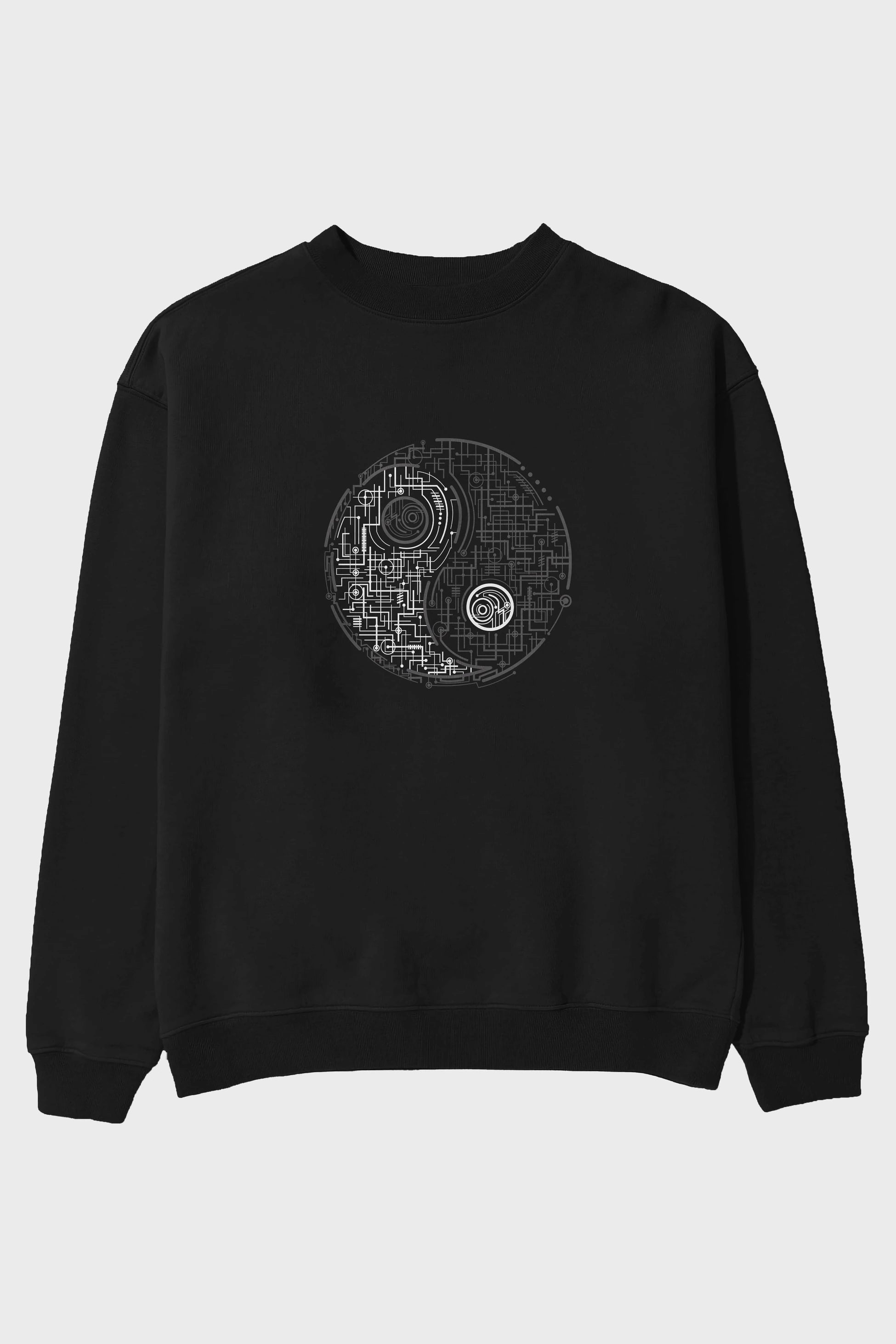 Electric Balance Ön Baskılı Oversize Sweatshirt Erkek Kadın Unisex
