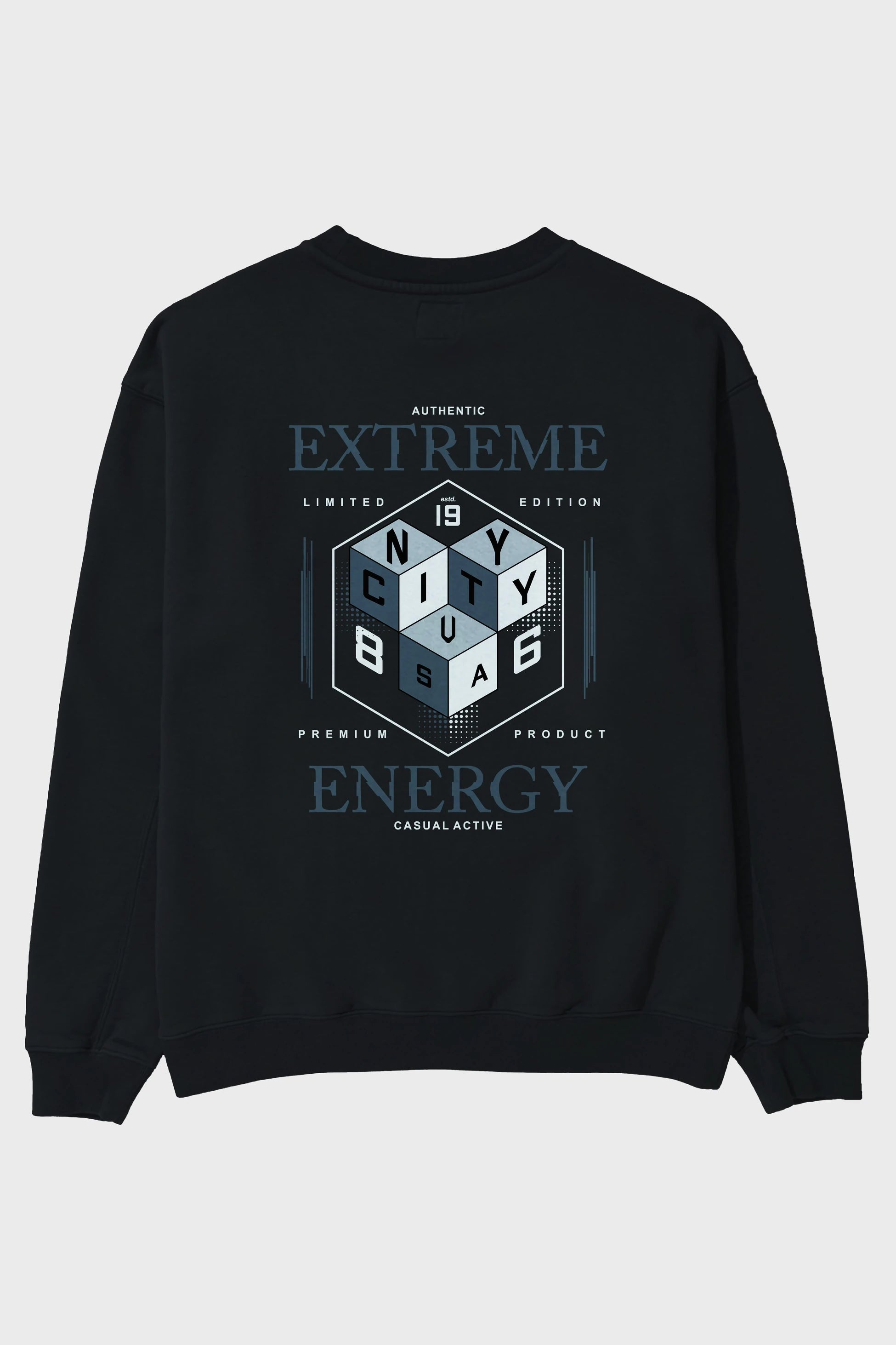 Extreme Energy Arka Baskılı Oversize Sweatshirt Erkek Kadın Unisex
