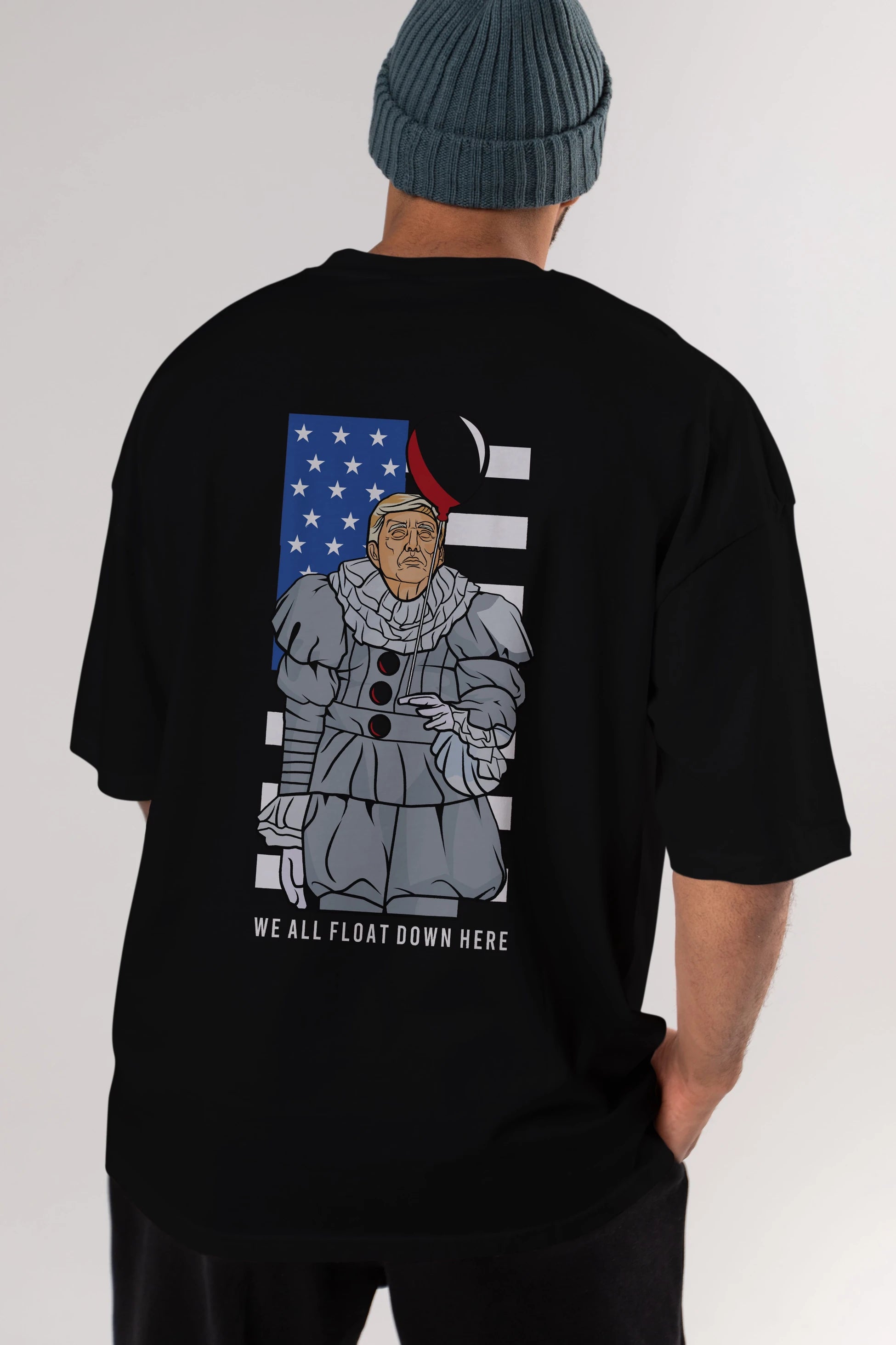 It Trump Arka Baskılı Oversize t-shirt Erkek Kadın Unisex %100 Pamuk tişort