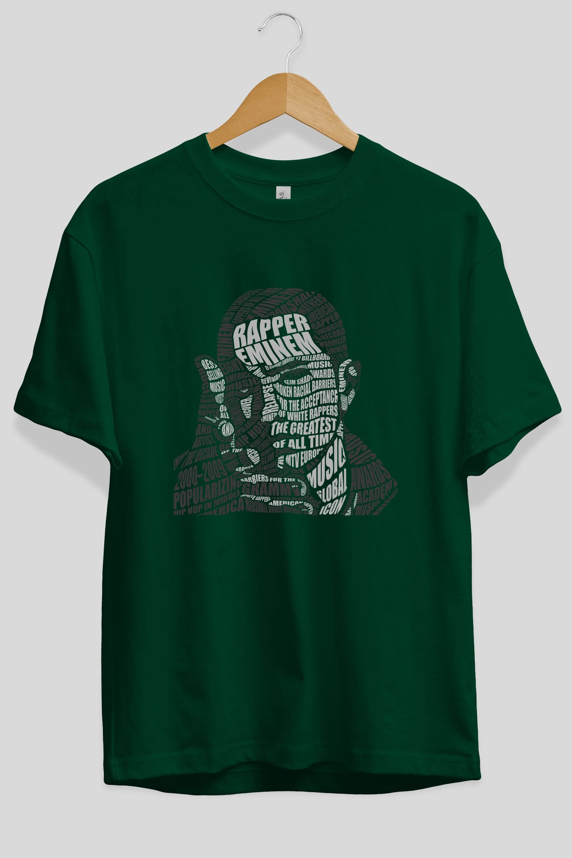 Eminem Calligram Ön Baskılı Oversize t-shirt %100 pamuk Erkek Kadın Unisex