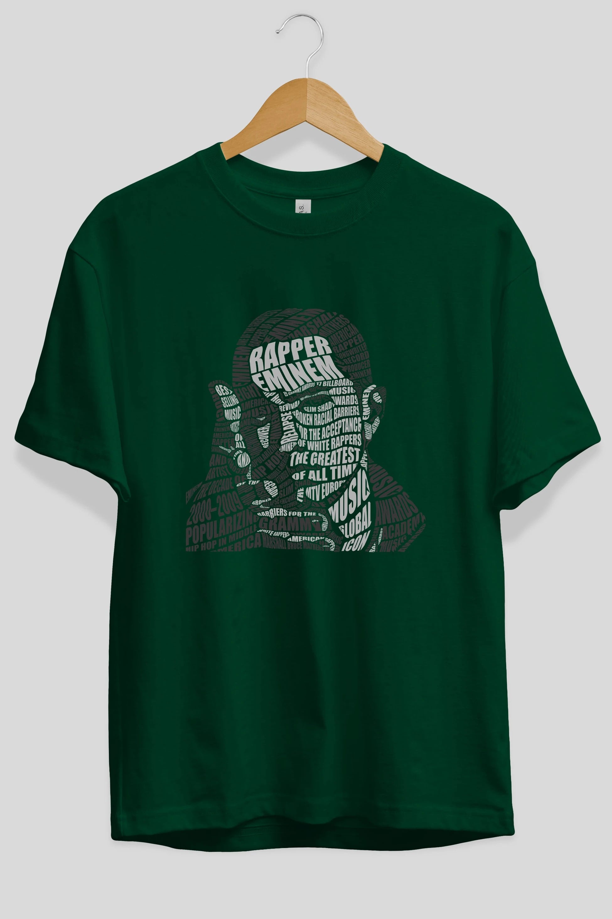 Eminem Calligram Ön Baskılı Oversize t-shirt %100 pamuk Erkek Kadın Unisex