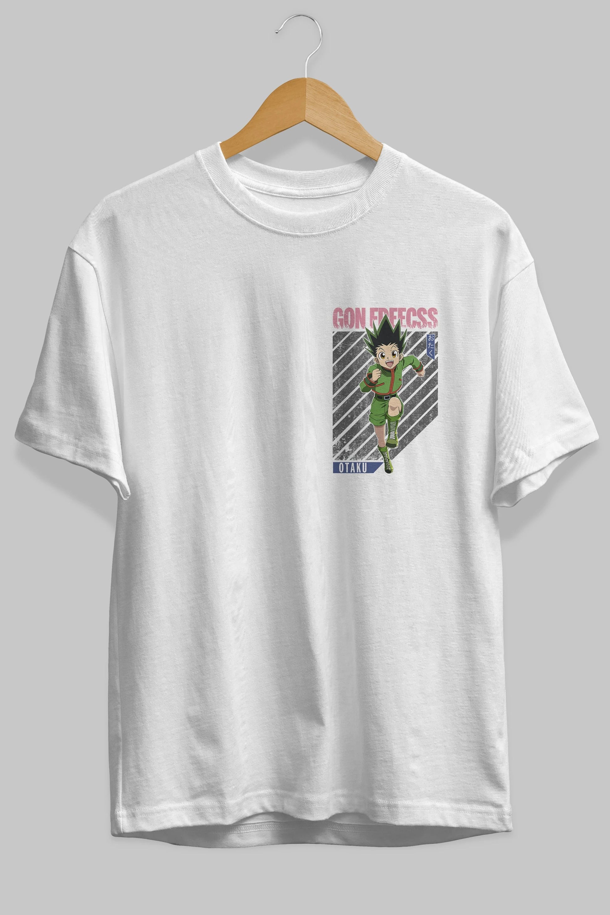 Gon Freecss HUNTER X HUNTER Ön Sol Baskılı Oversize t-shirt Erkek Kadın Unisex %100 Pamuk Bisiklet Yaka tişort