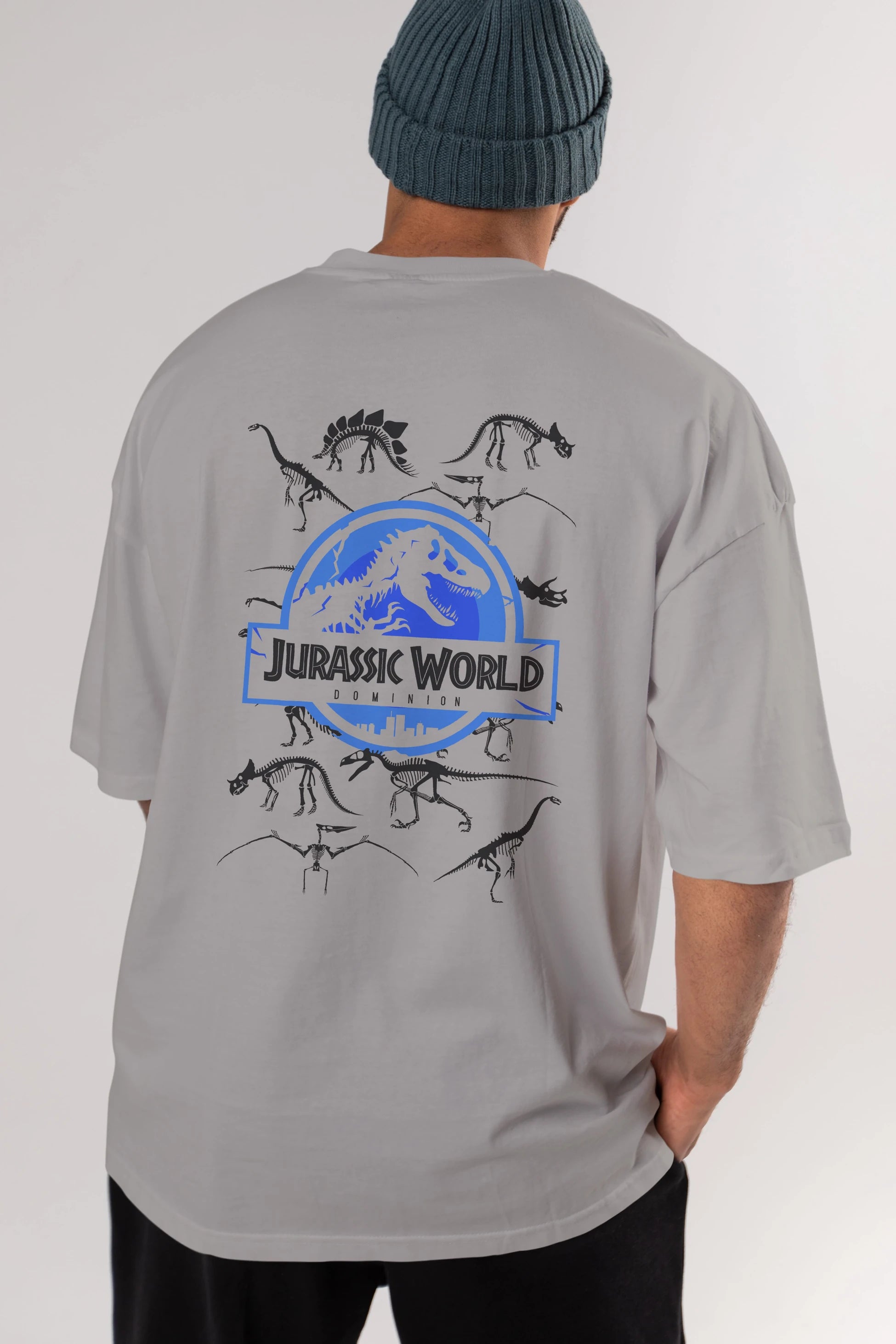 Jurassic Park (5) Arka Baskılı Oversize t-shirt Erkek Kadın Unisex %100 Pamuk Bisiklet Yaka tişort
