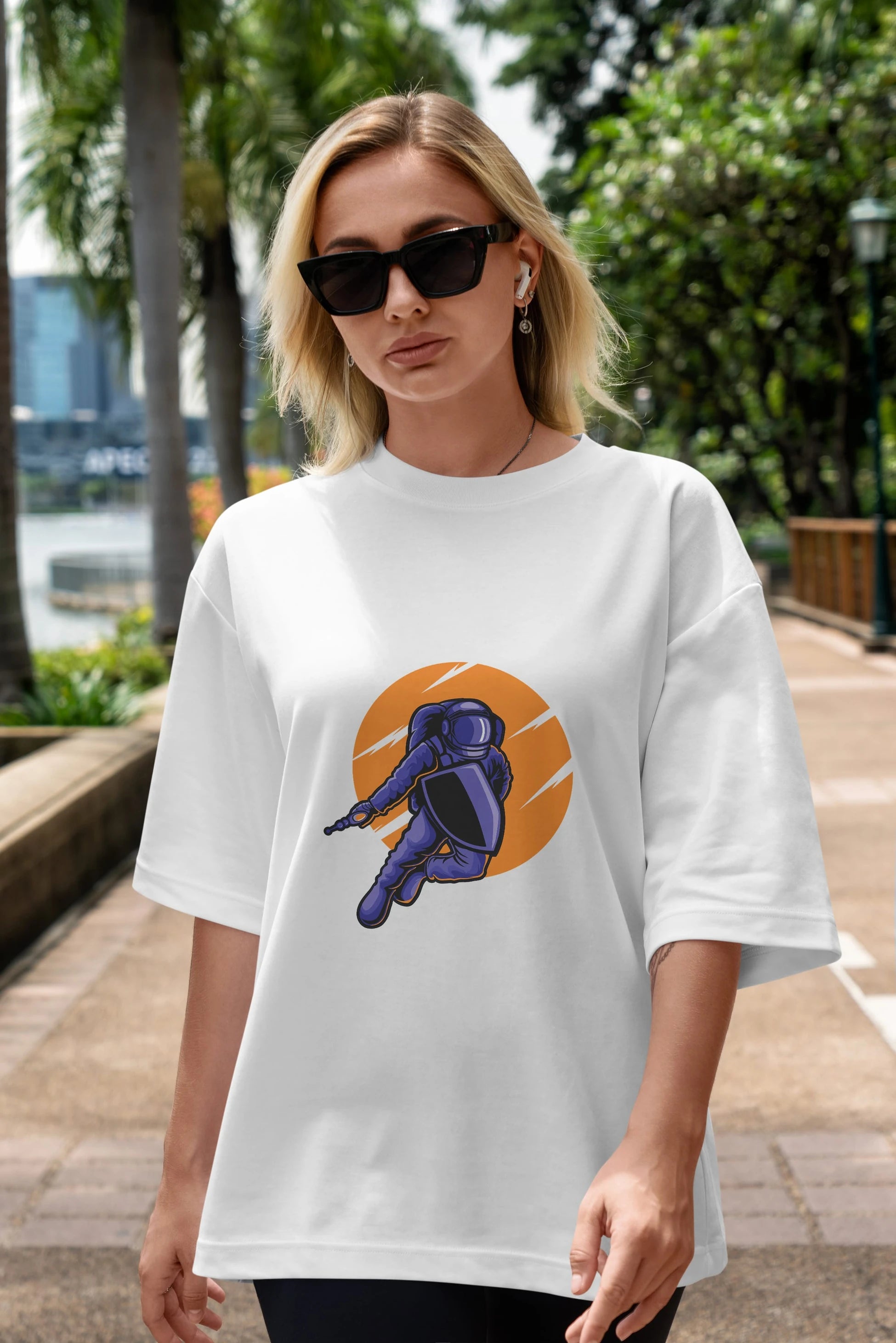 Astro Wars Ön Baskılı Oversize t-shirt Erkek Kadın Unisex