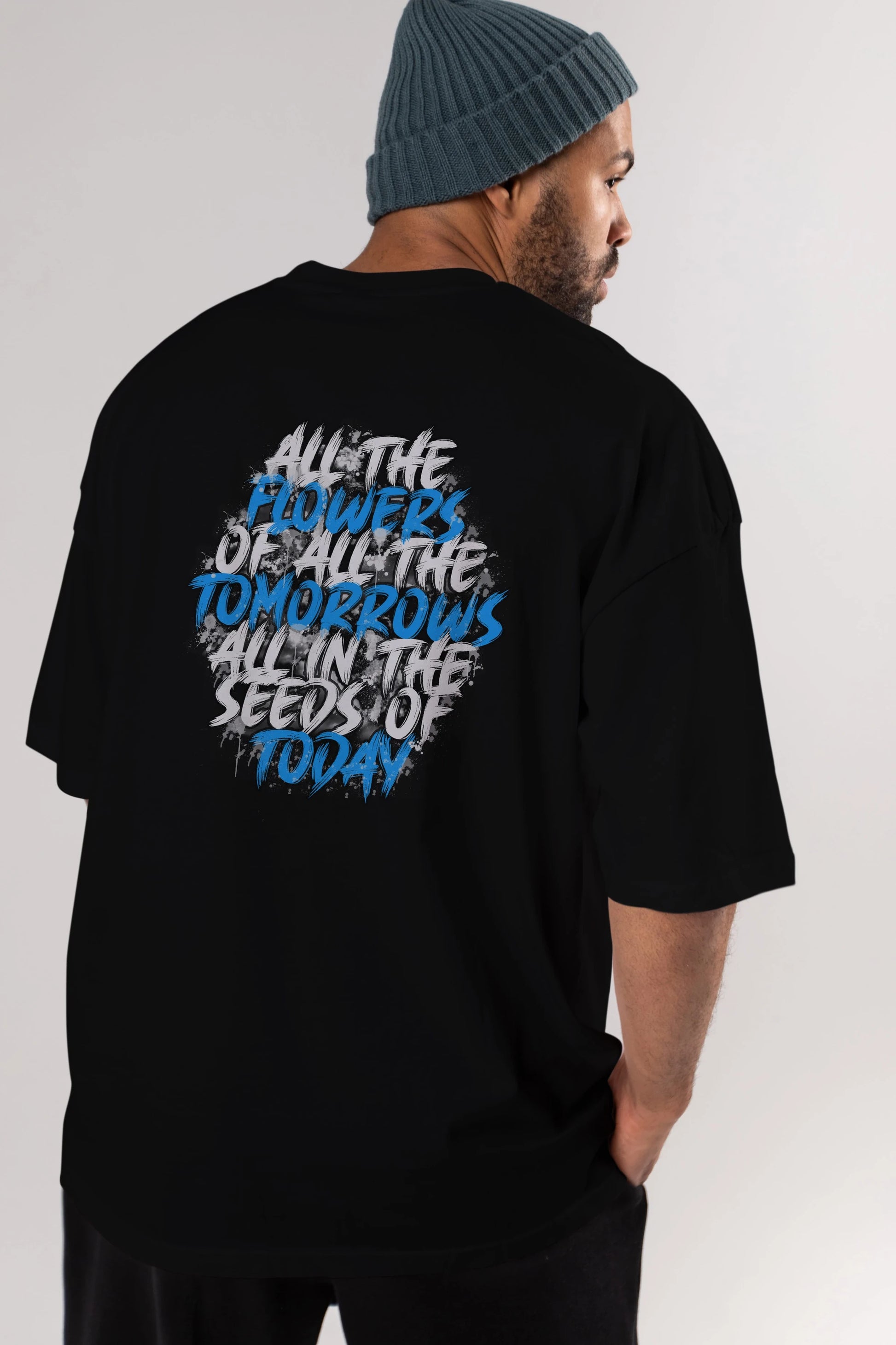 All The Flowers Arka Baskılı Oversize t-shirt Erkek Kadın Unisex