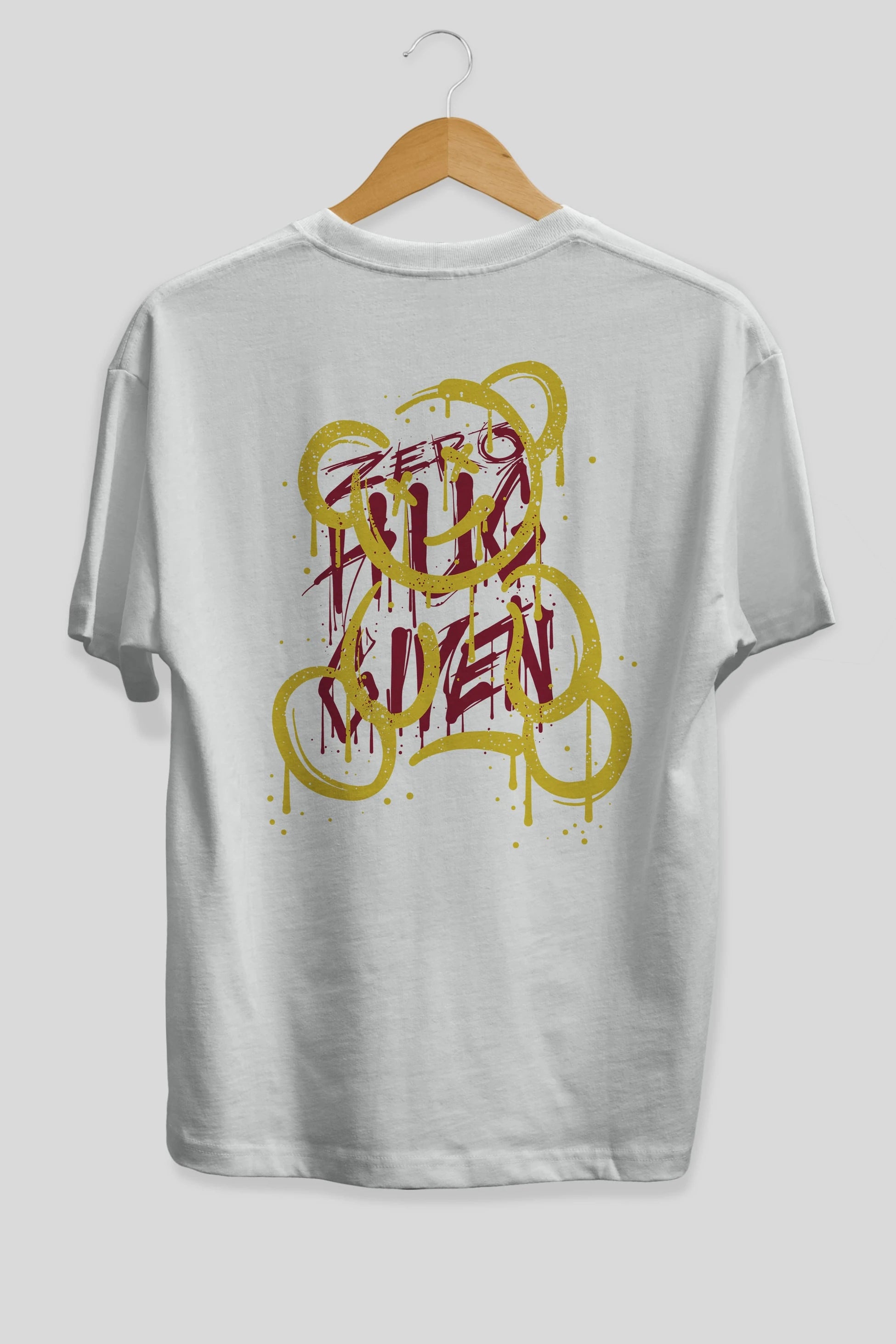 Zero Hug Bear Arka Baskılı Oversize t-shirt Erkek Kadın Unisex