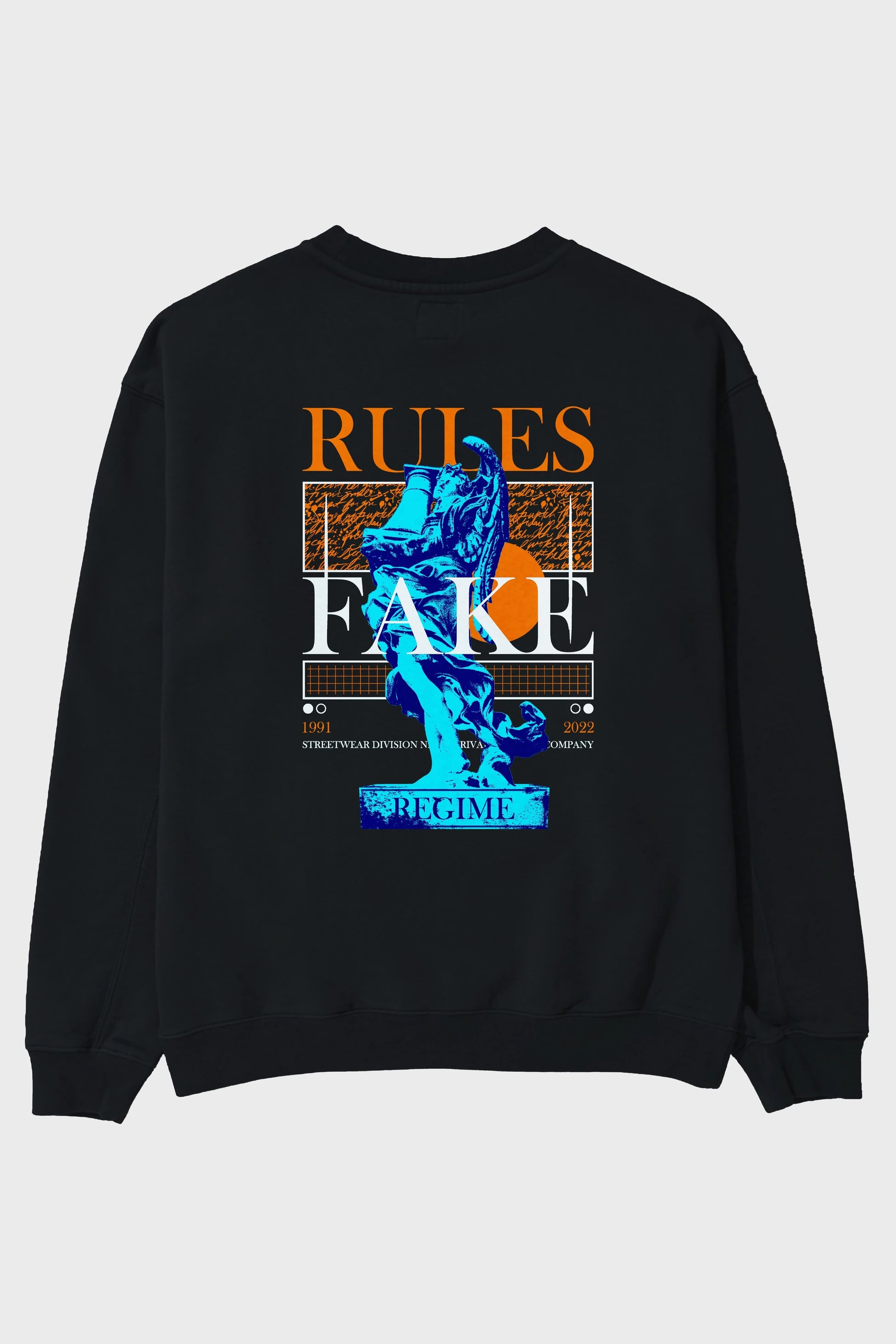 Rules Fake Arka Baskılı Oversize Sweatshirt Erkek Kadın Unisex
