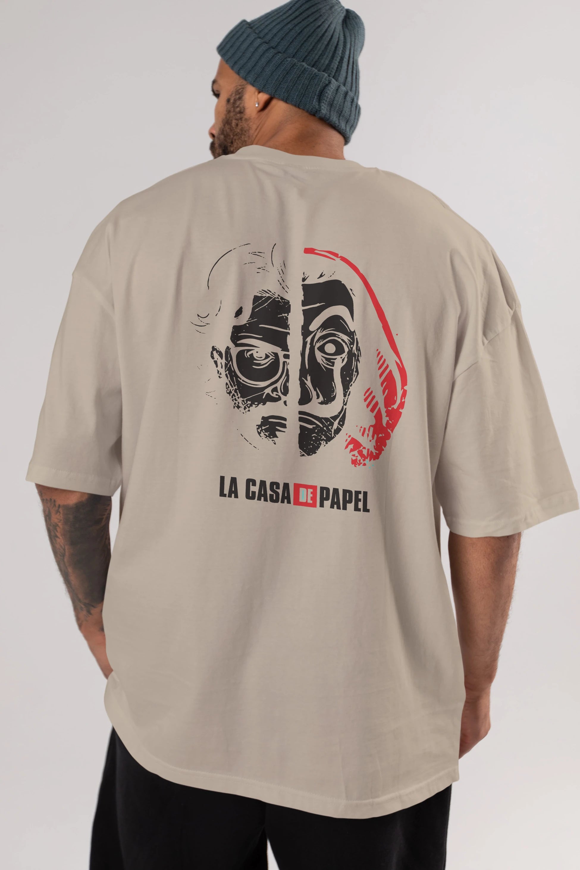 La Casa De Papel (9) Arka Baskılı Oversize t-shirt Erkek Kadın Unisex %100 Pamuk Bisiklet Yaka tişort