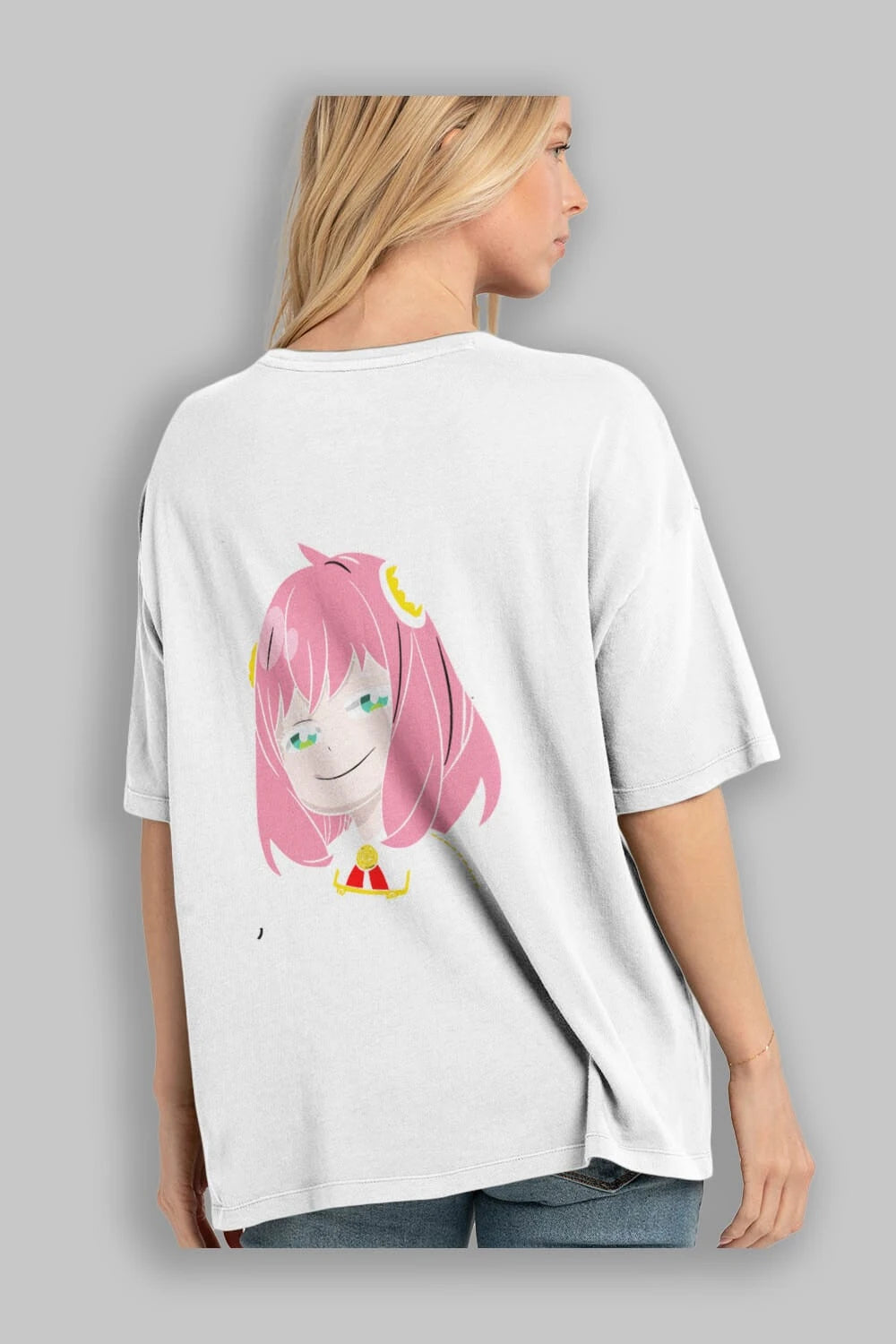 Anya SPYX FAMILY Anime Arka Baskılı Oversize t-shirt Erkek Kadın Unisex