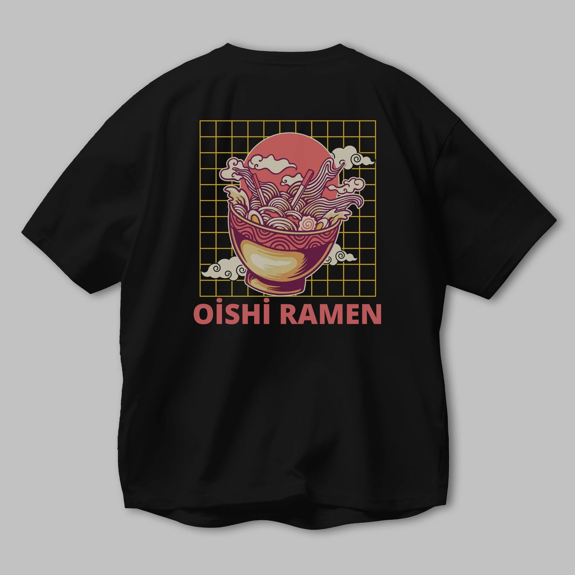 Oishi Ramen Yazılı Arka Baskılı Oversize t-shirt Erkek Kadın Unisex