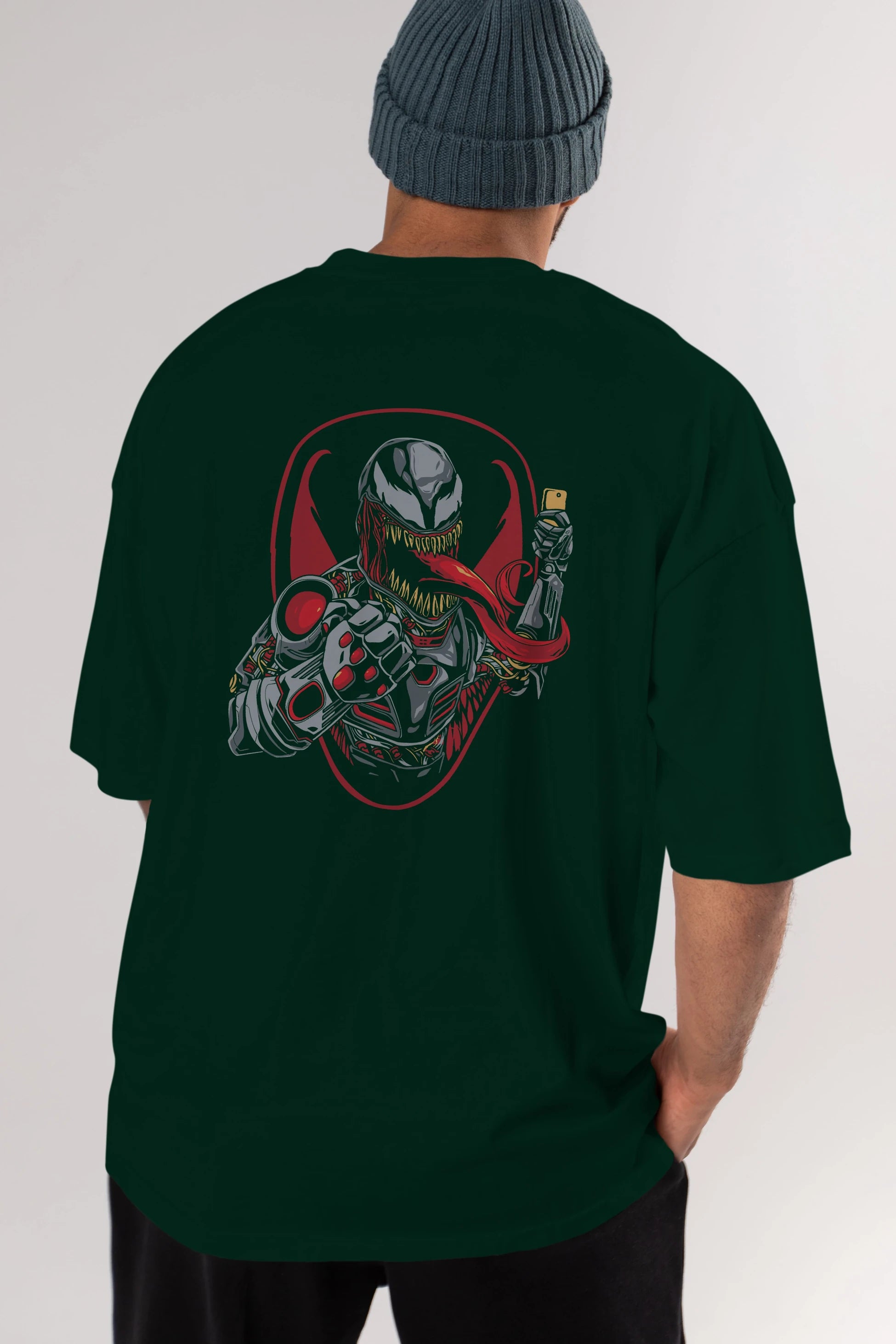 Venom (17) Arka Baskılı Oversize t-shirt Erkek Kadın Unisex %100 Pamuk Bisiklet Yaka tişort